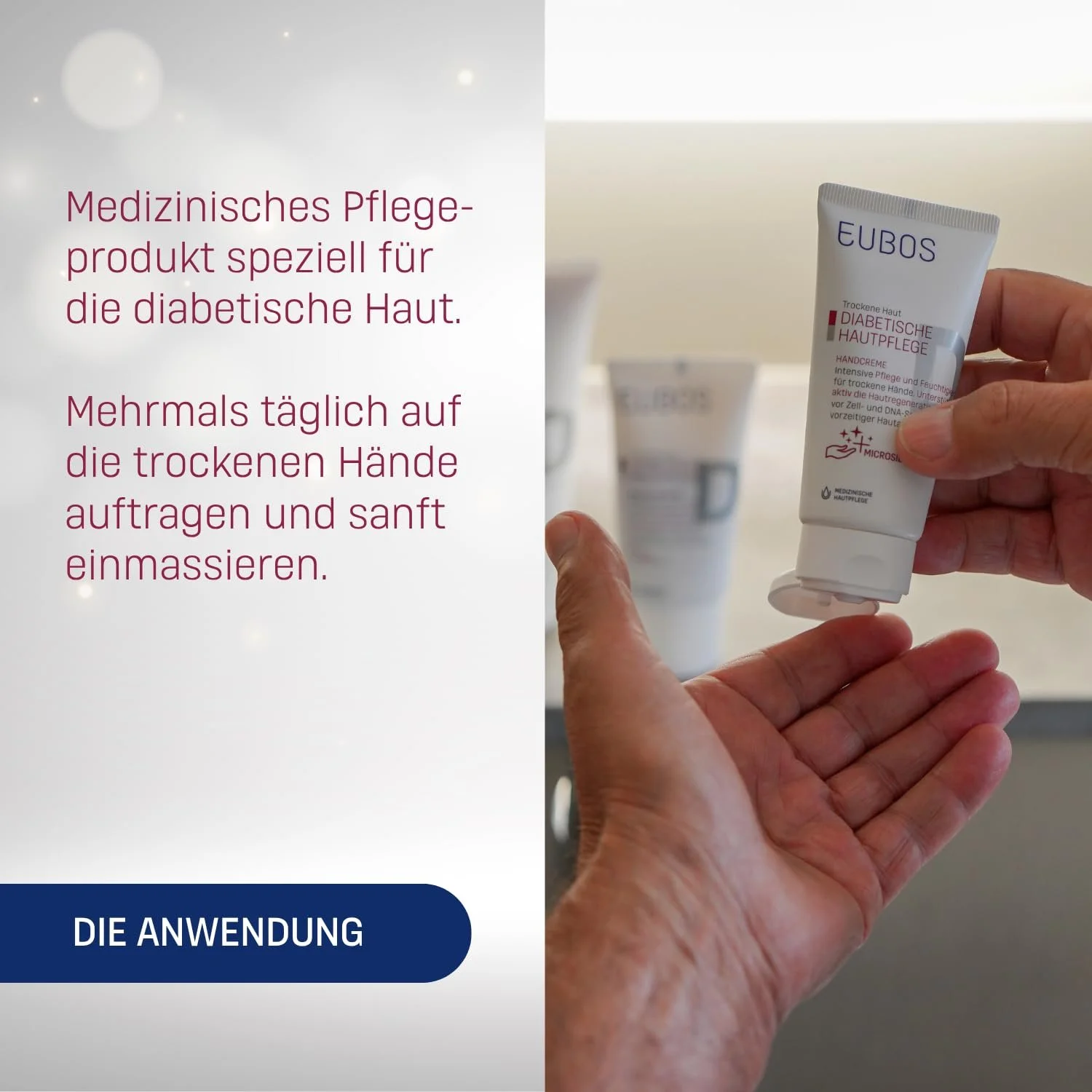 Крем для рук EUBOS Diabetic Skin Care з ектоїном та мікросріблом Vegan 50 мл, фото №5