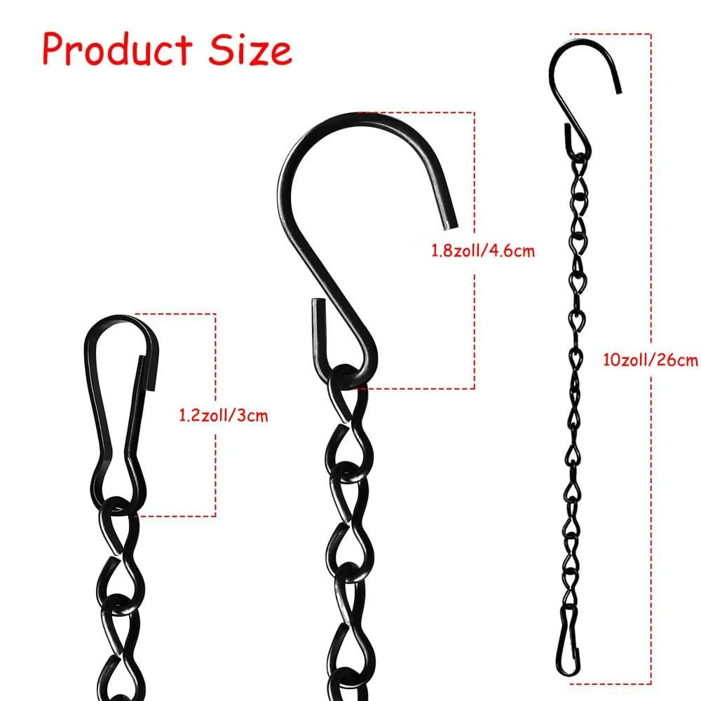 Подвесные цепи для кормушек и цветов Черные 10 дюймов 12 шт., фото №3