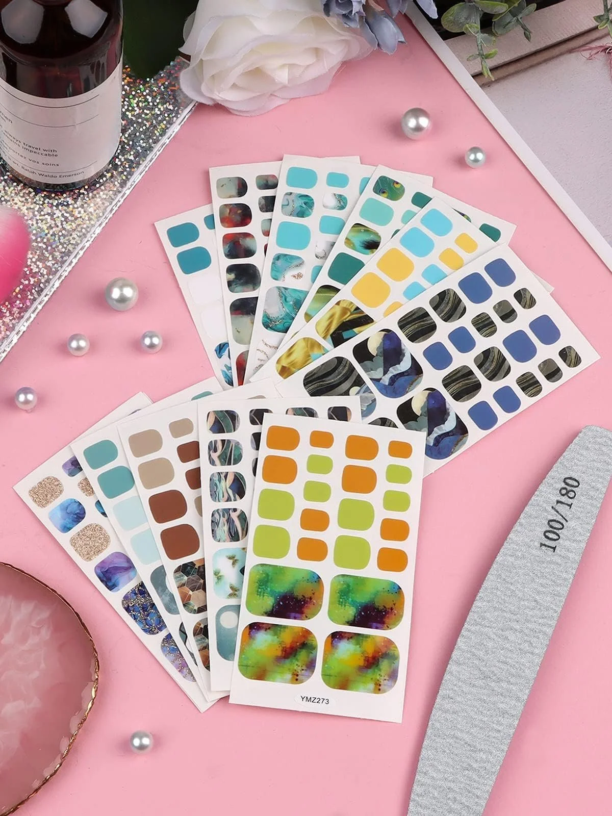 Наклейки для ногтей на ногах Kalolary Toenail Stickers 12 листов Мраморный дизайн с пилкой, фото №8 Наклейки для ногтей на ногах Kalolary Toenail Stickers 12 листов Мраморный дизайн с пилкой, фото №8