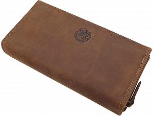 Гаманець Жіночий myledershop Великий Buffalo Full Leather з мотивом кота та захистом RFID & NFC Cognac Коричневий synthetic.ua - Фото 1