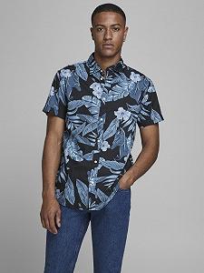 Рубашка Jack&Jones JJCHRIS SS PLAIN 12182710 Черный L - Фото 1