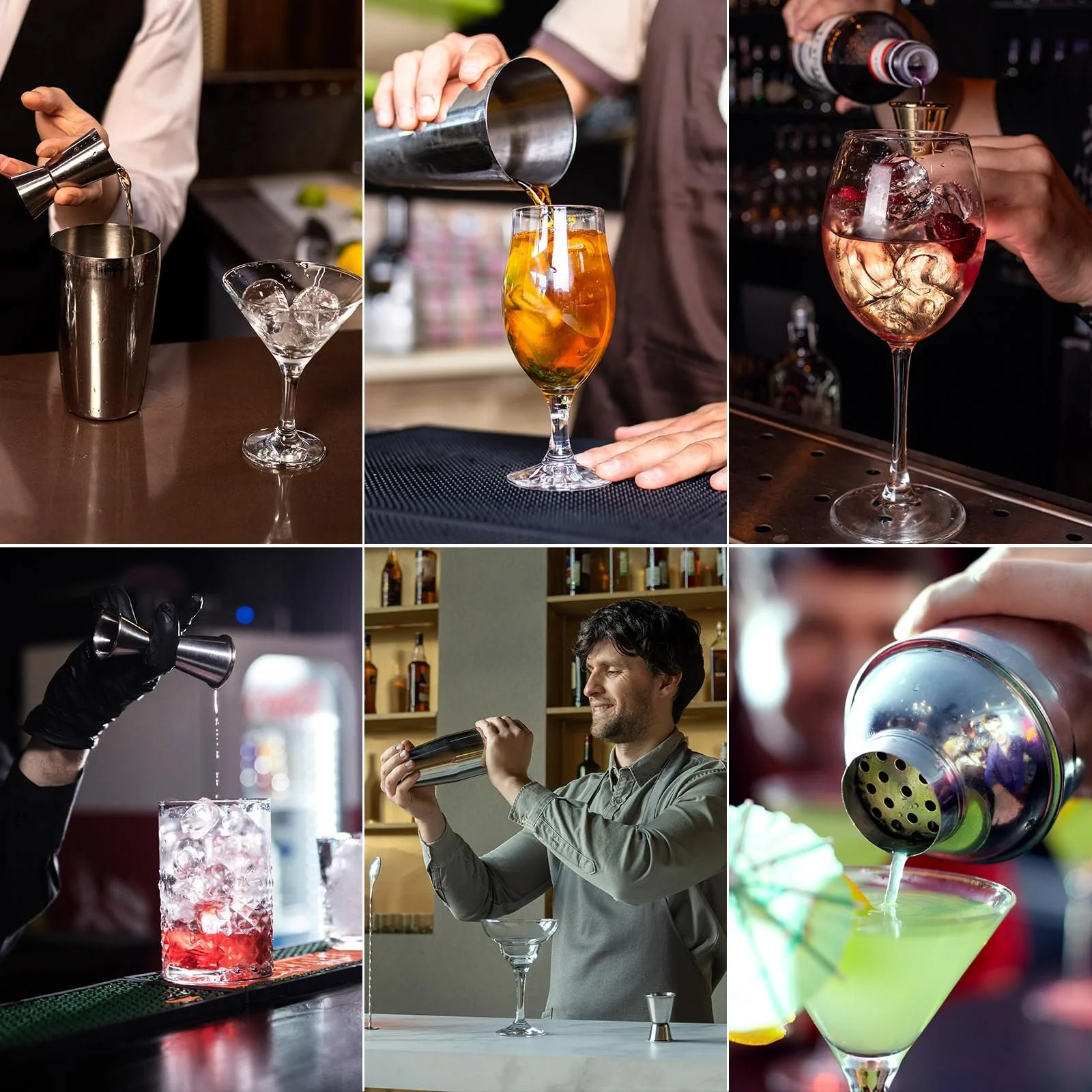 Набір для коктейлів GWHOLE 3 шт 750 мл з вбудованим фільтром, подвійний мірний джигер, фото №5