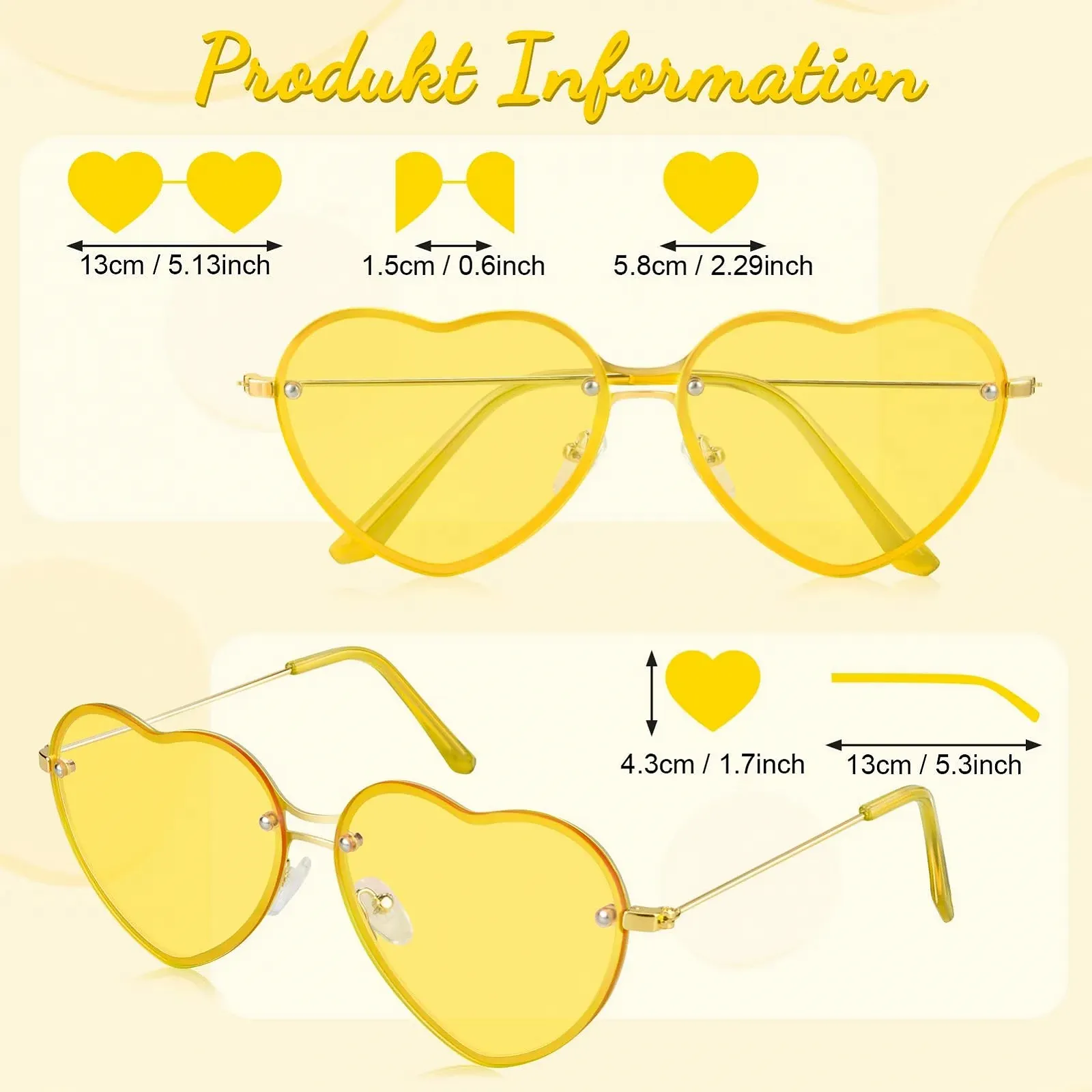 Сонцезахисні Окуляри Серце Kiiwah Жіночі Вінтажні Без оправи Рожеві, фото №2