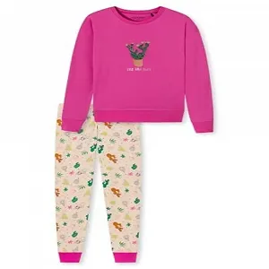 Пижама Schiesser для девочек-подростков Длинная - Леопардовый принт, Сердца, Звезды и Веселые принты - Пижамный комплект из органического хлопка - Фото 1