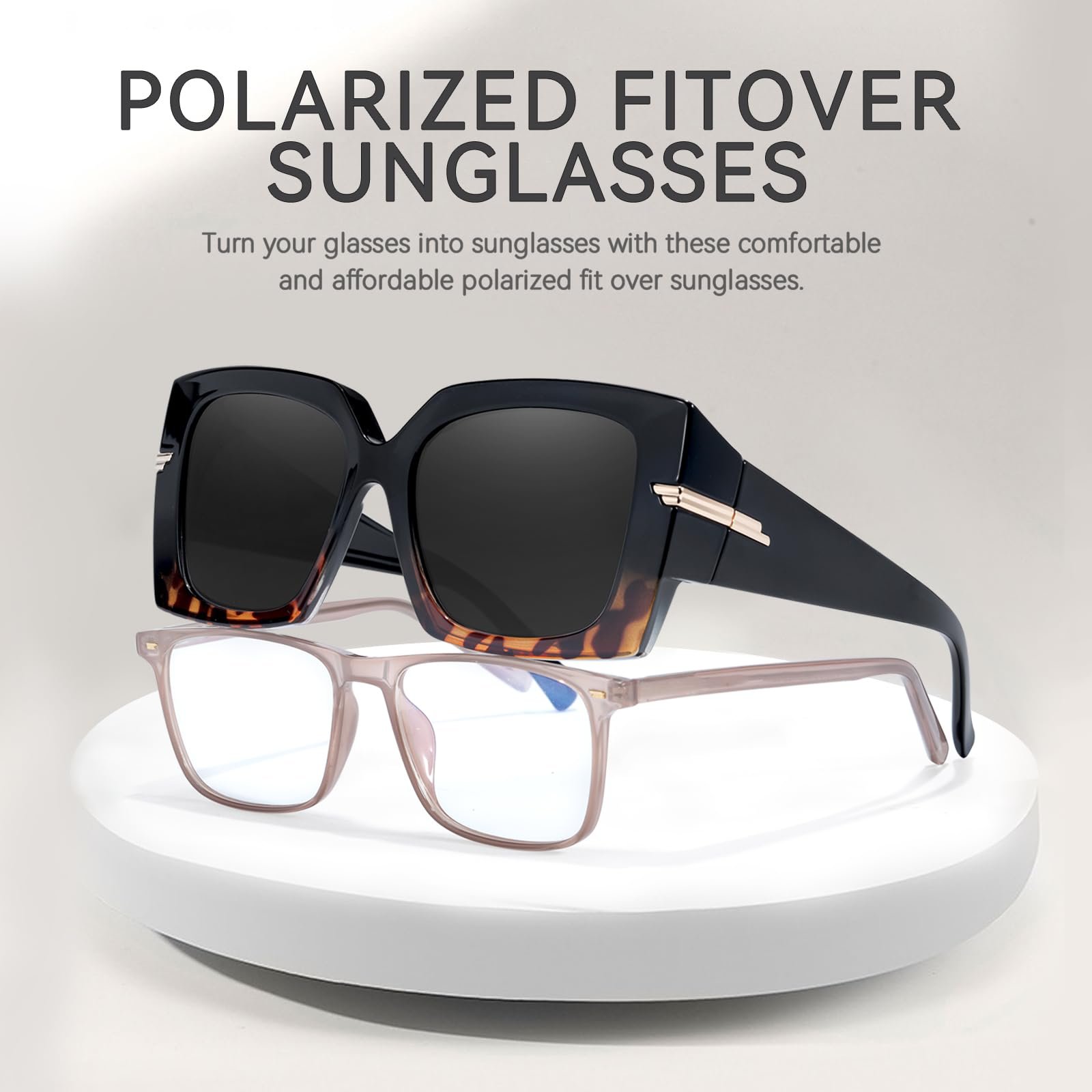 Поляризованные солнцезащитные очки LVIOE женские UV400 защита Квадратные Черный, фото №6