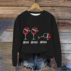 Женская Толстовка 2024 Holiday Spirit Модная Повседневная Теплая Женская Толстовка с Длинным Рукавом Круглый Вырез Мягкая Печатная Рубашка Зимние Толстовки Топы Чистые Толстовки synthetic.ua - Фото 1