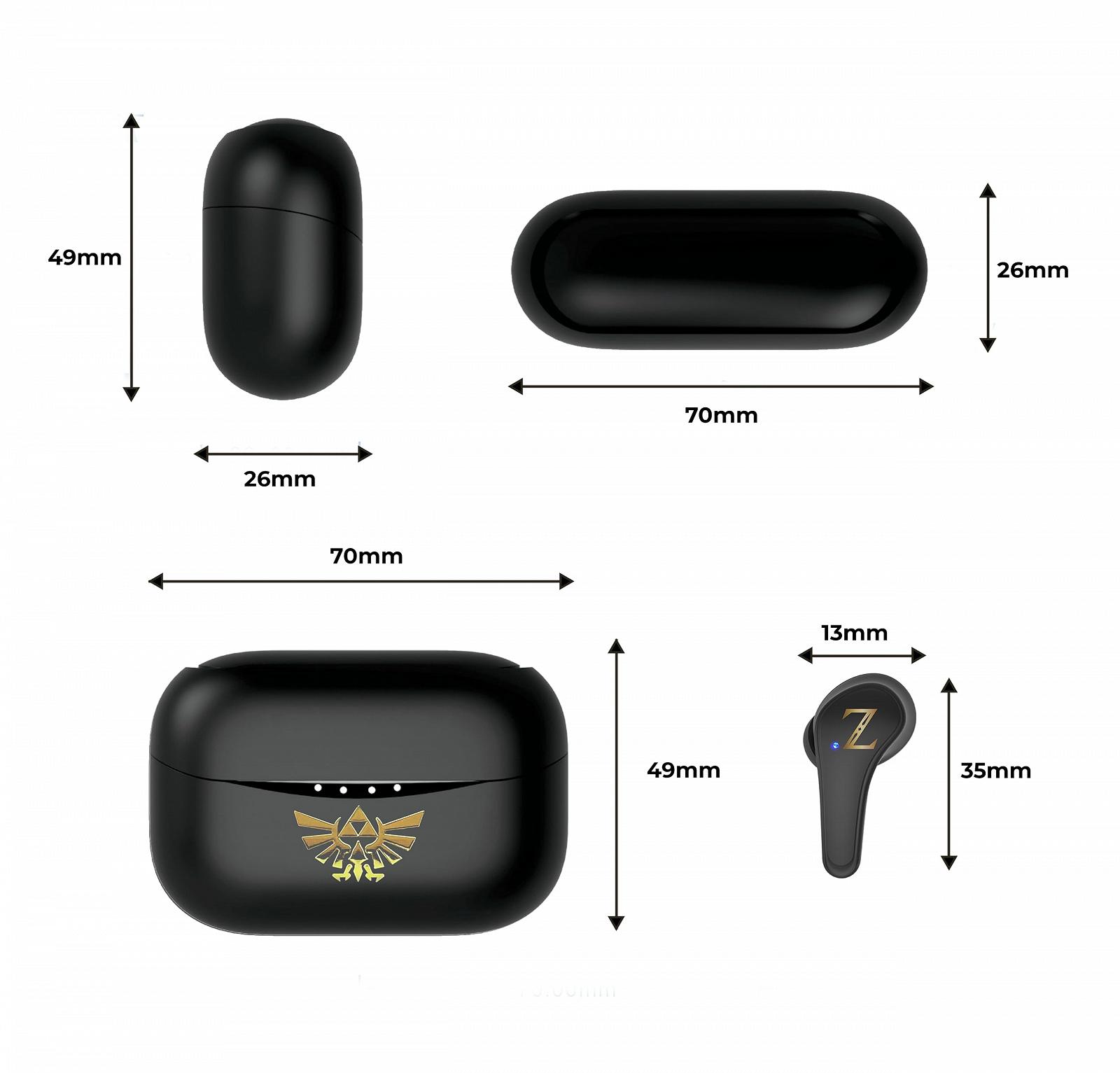 Наушники OTL Technologies V5.0 Zelda беспроводные Bluetooth с зарядным боксом Черные, фото №7