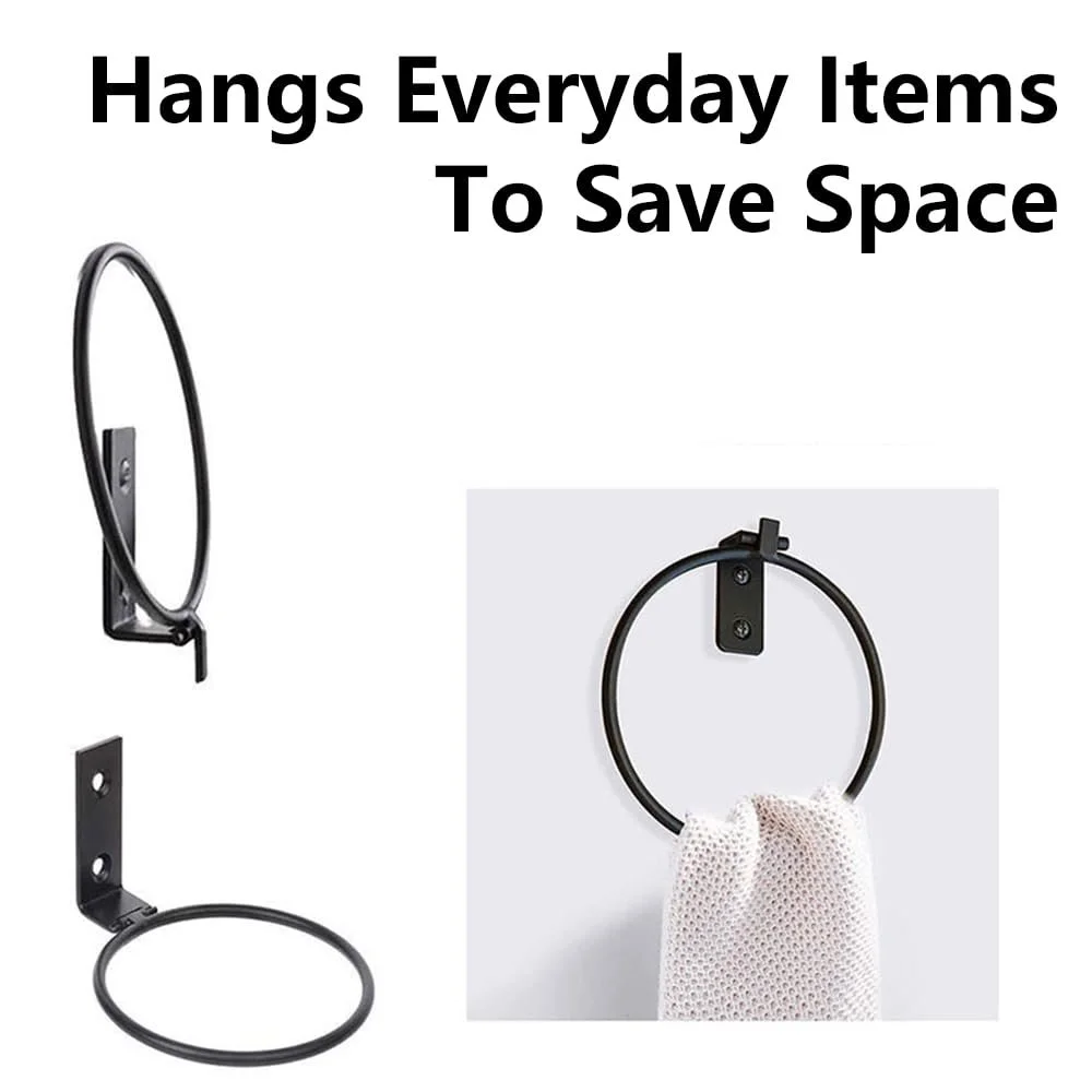 Тримач для квіткових горщиків настінний TopHomer кільце 8 дюймів (20 см) чорний, фото №9