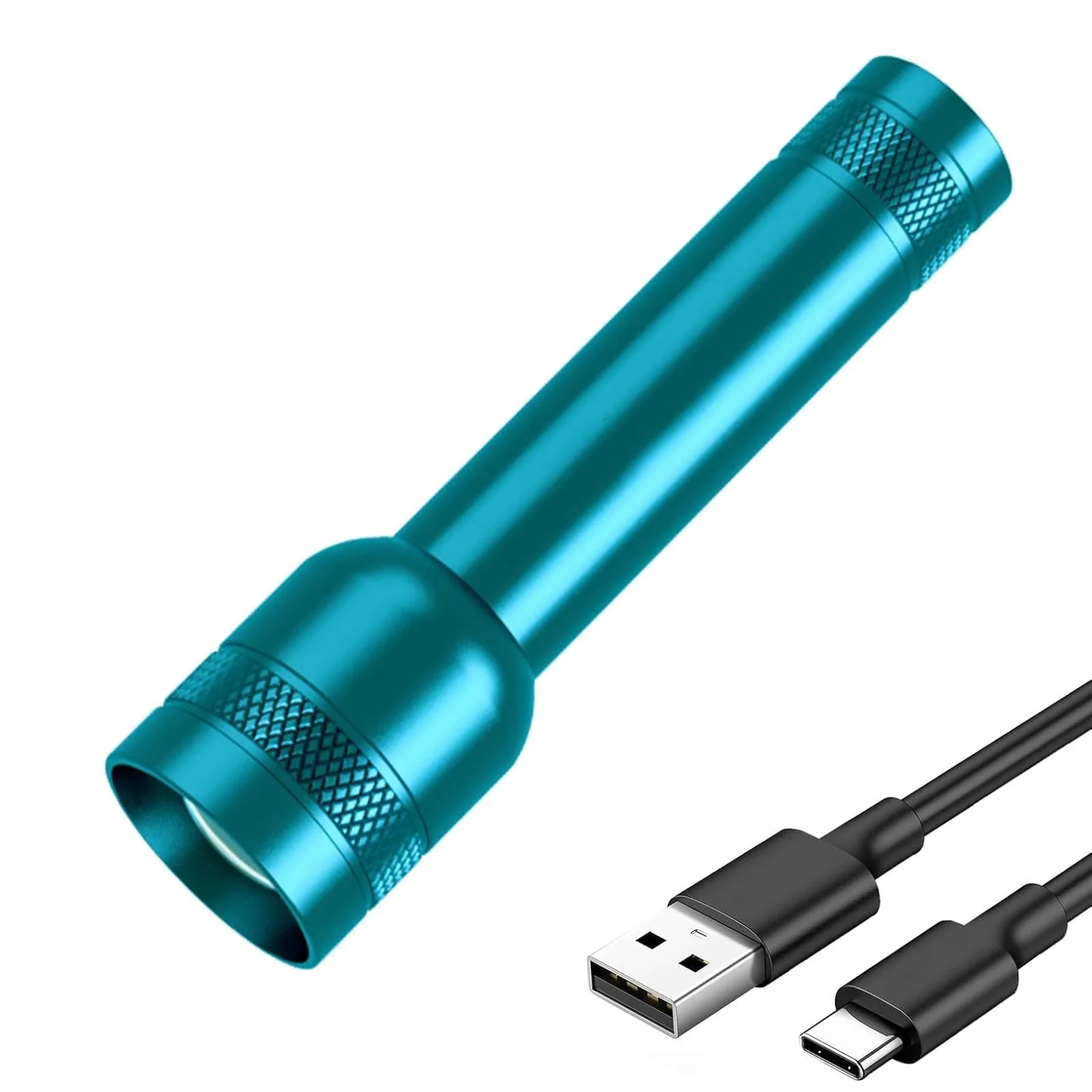 Фонарик MODOAO LED Перезаряжаемый, Высокий Люмен, 3 Режима, Мини-фонарик Зум, Длительное Время Работы, Водонепроницаемый Фонарик для Кемпинга, Рыбалки, Чрезвычайных Ситуаций на Открытом Воздухе Синий, фото №1