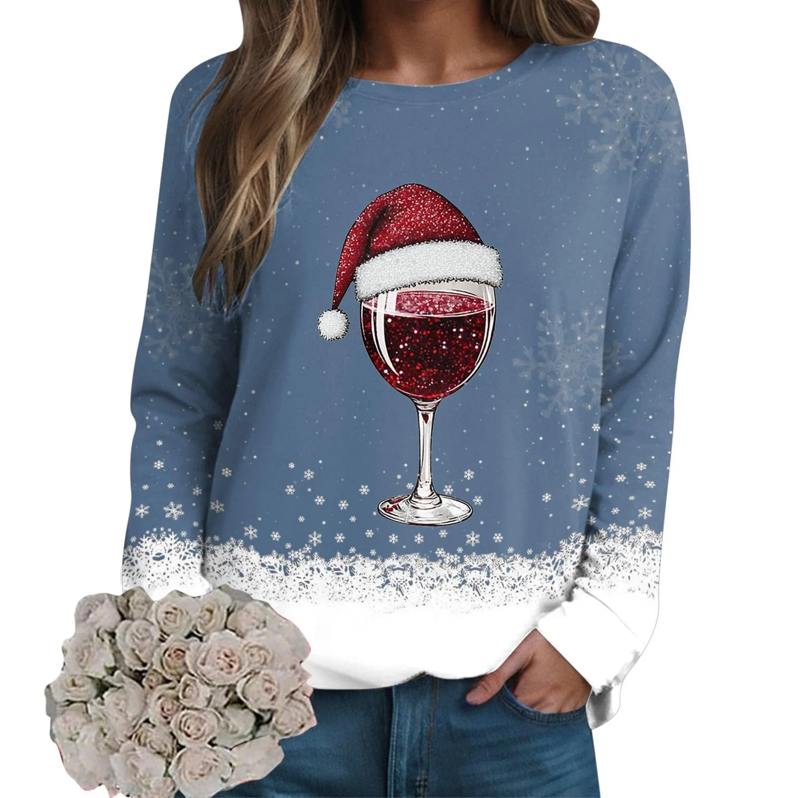 Різдвяний светр PMUAFG Жіночий світшот з довгими рукавами, фото №1 Різдвяний светр PMUAFG Жіночий світшот з довгими рукавами, фото №1