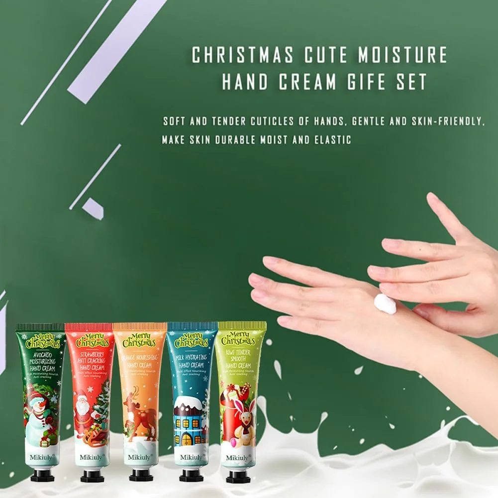 Крем для рук Різдвяний набір, Міні креми для рук, Набір кремів для рук, 5 шт, фото №3
