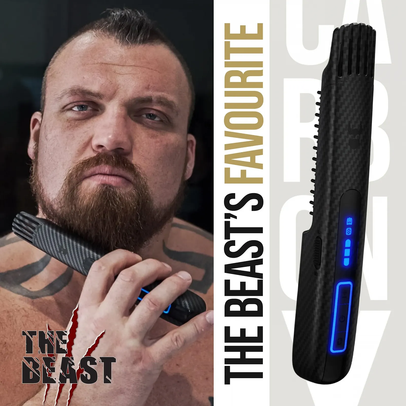 Термощітка-випрямляч для бороди The Beard Struggle Carbon X Бездротова Акумуляторна 3 режими нагріву, фото №8
