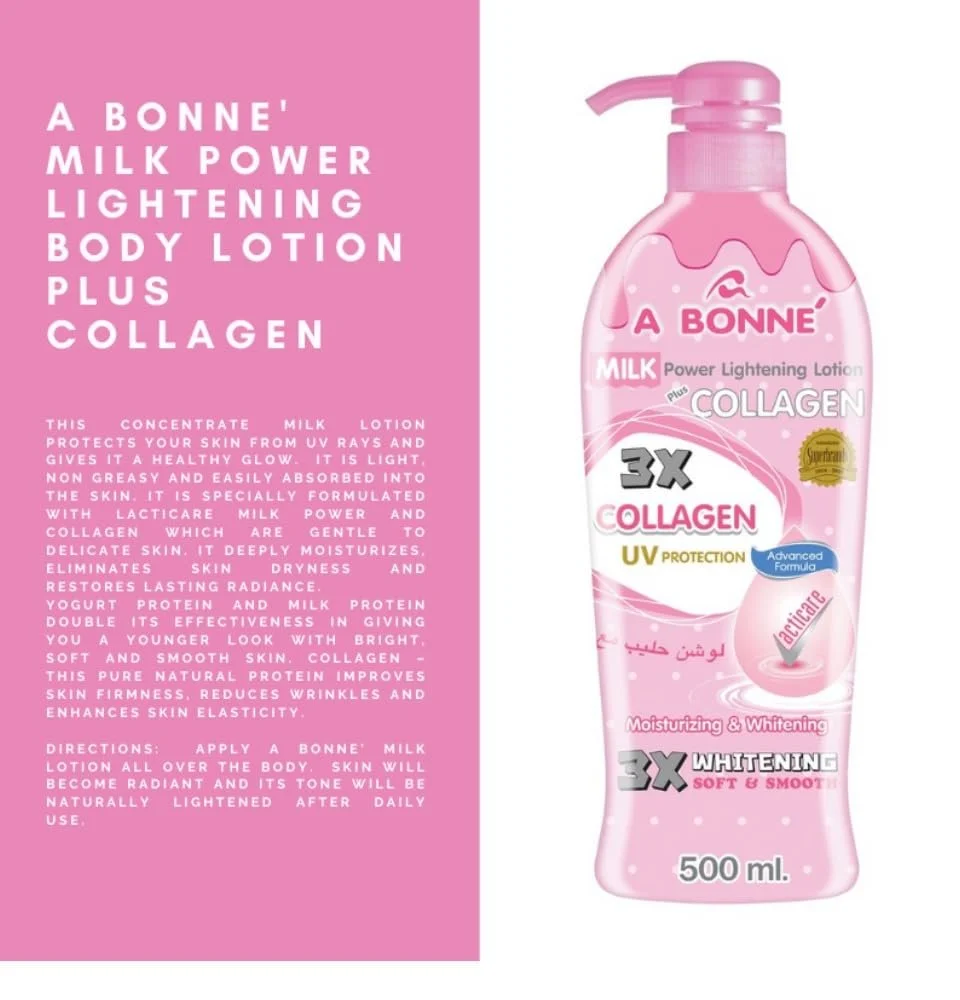 Лосьйон для тіла A Bonne Miracle Milk Power Lightening Collagen 500 мл для гладкої та м'якої шкіри, фото №4