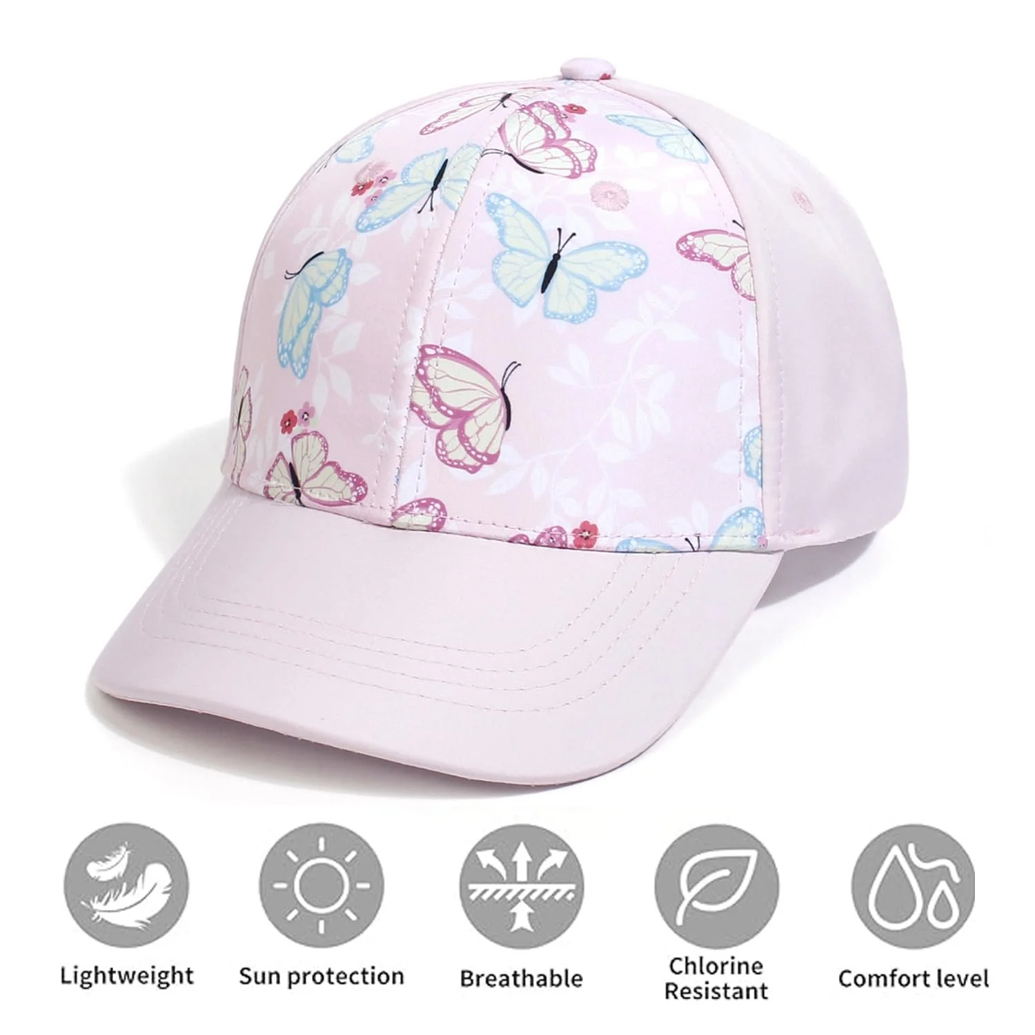 Бейсболка дитяча з отвором для хвоста для дівчаток та хлопчиків сонцезахисна UPF 50+, фото №3