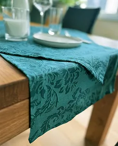 Скатертина beties Epoch 3D орнамент бавовна панама 80 x 80 см темно-бірюзова synthetic.ua - Фото 1