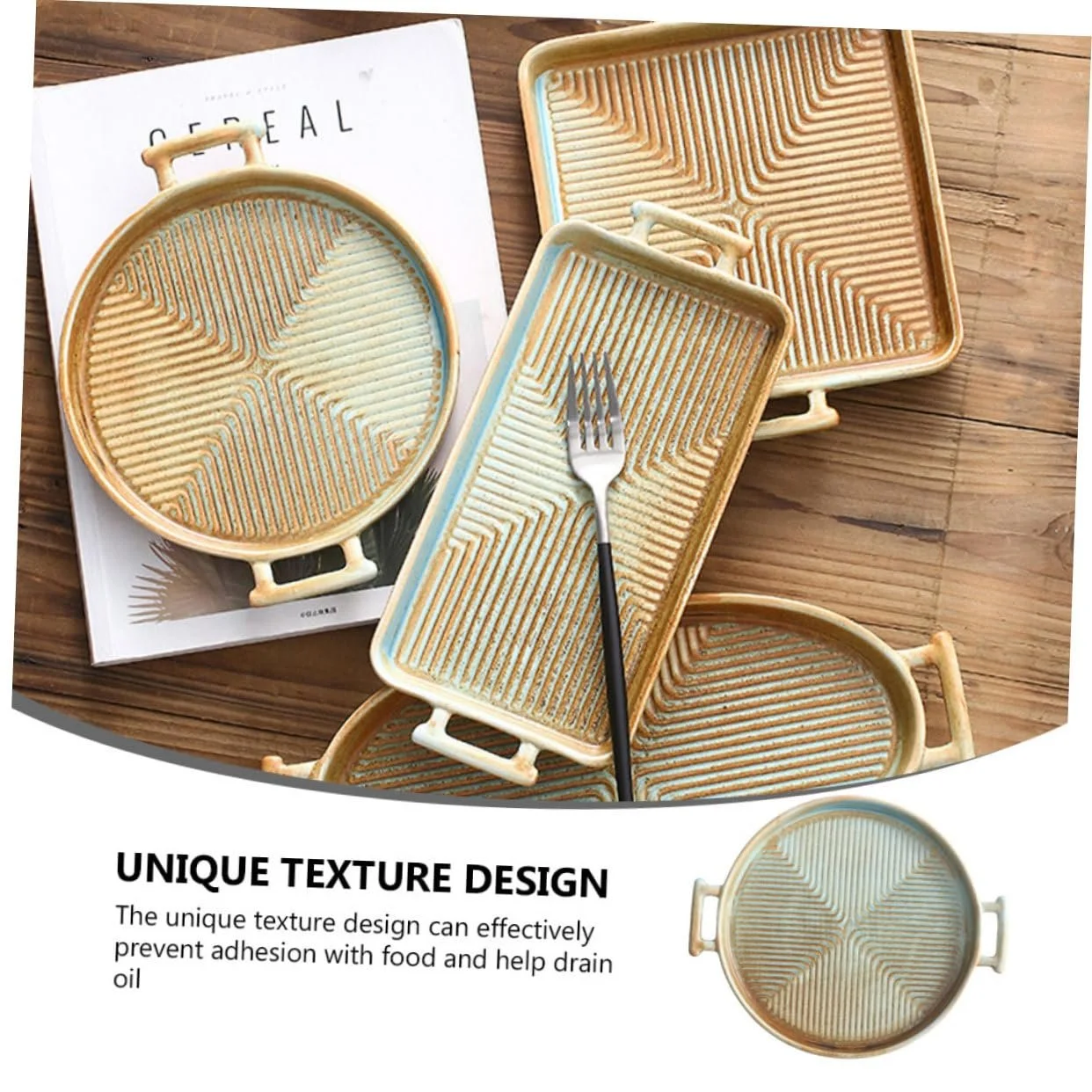 Форма для выпекания Gatuida Retro Керамическая Квадратная С двойными ручками, фото №4