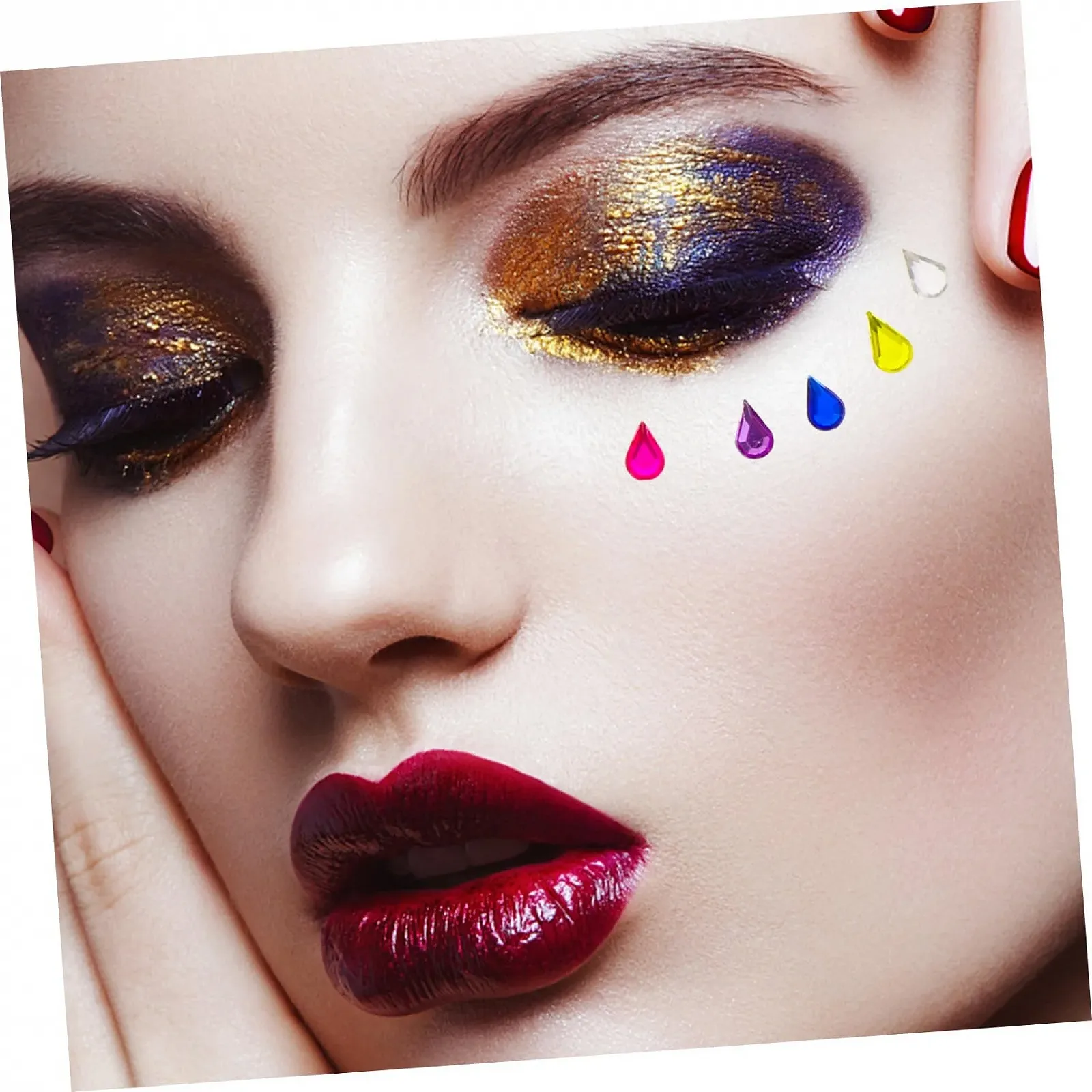 Стрази для макіяжу очей Райдужні стрази 5 аркушів та інструмент для вибору - Підвіска русалки та наклейки для дітей, фото №9