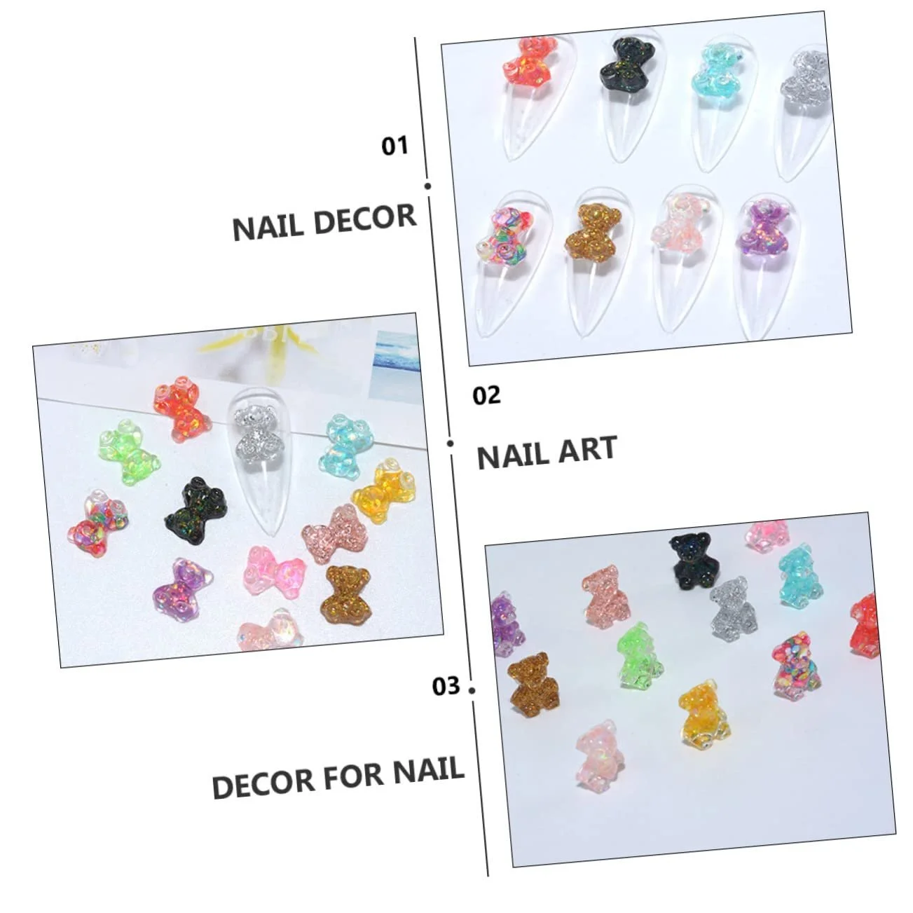 Украшение для ногтей Медведь Healvian Symphony, 300 шт., фото №4