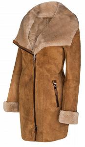 Женское пальто из овчины Infinity Leather с капюшоном synthetic.ua - Фото 1