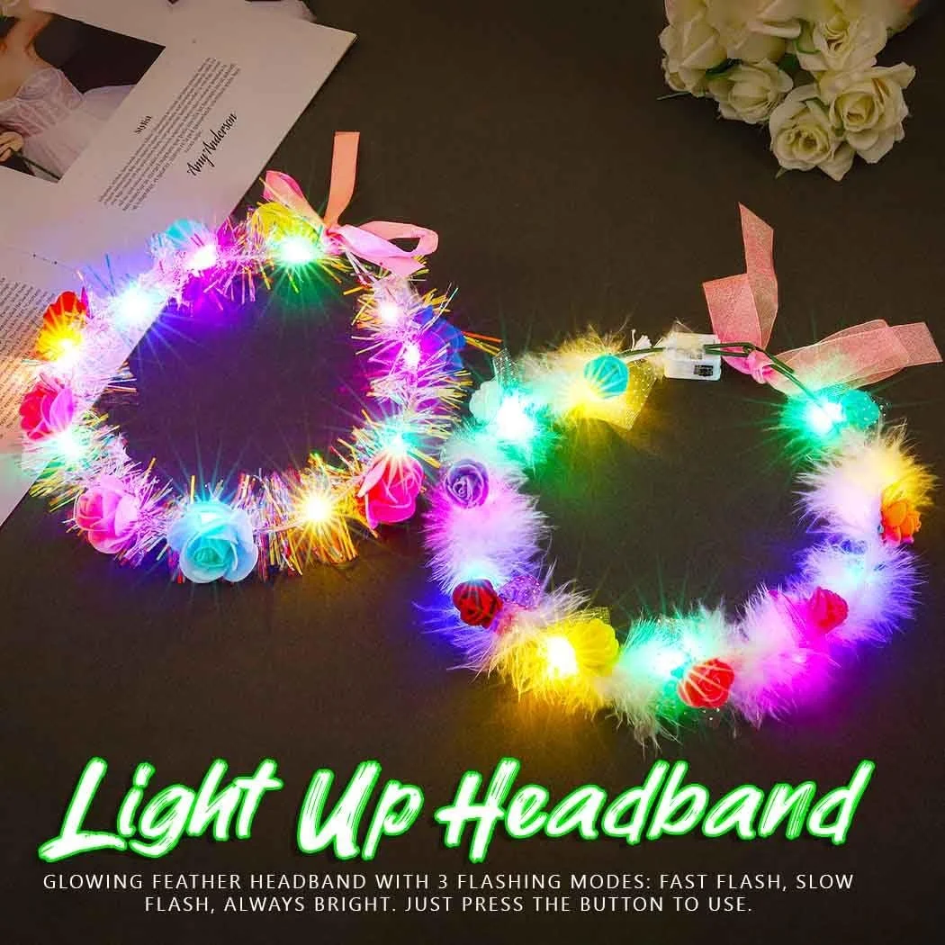 Вінок для волосся з LED квітами Edary, фото №2