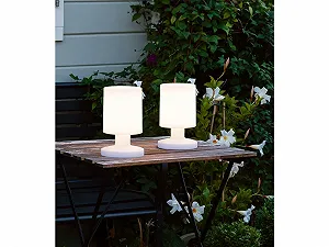 Настільна лампа Set of 2 Rechargeable LED IP44 20 см White synthetic.ua - Фото 1