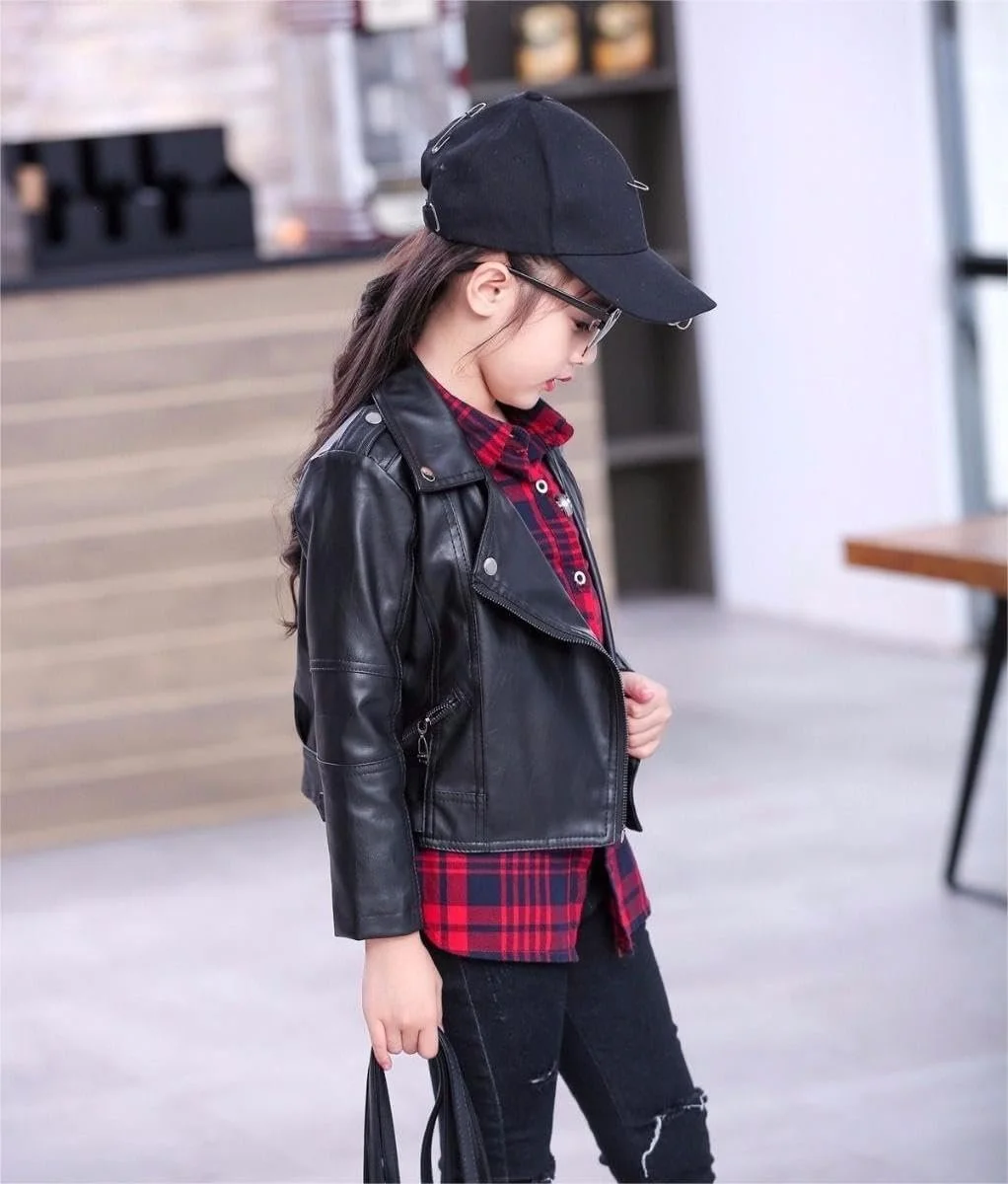 Кожаная куртка для мальчиков Lengender Кожаное пальто Мотоциклетная куртка для детей, фото №3
