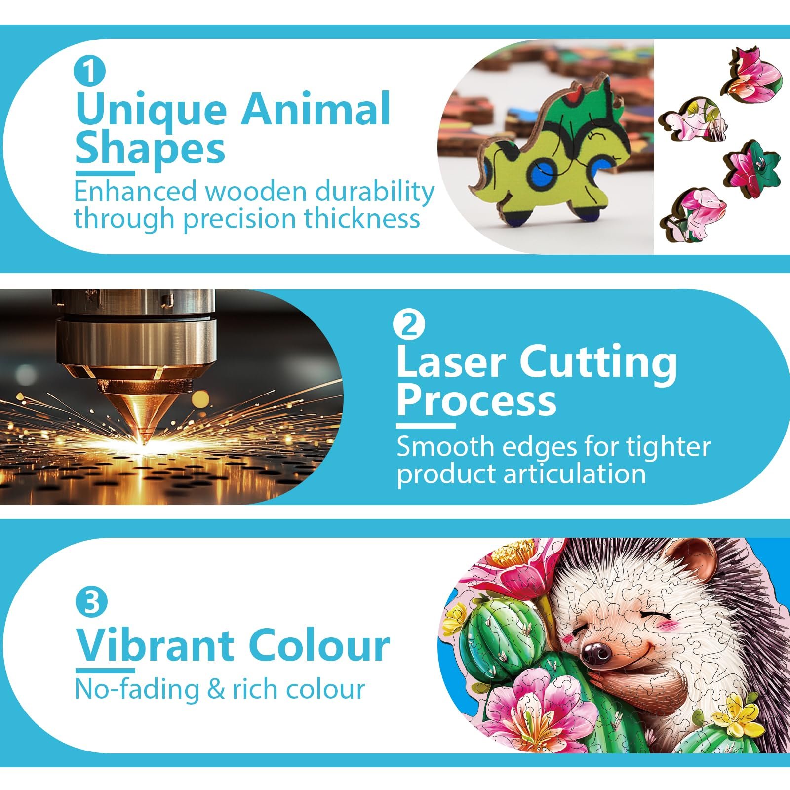 Деревянный пазл GLOBLELAND Hedgehog Cactus 200 деталей Неправильной формы Уникальный, фото №3 Деревянный пазл GLOBLELAND Hedgehog Cactus 200 деталей Неправильной формы Уникальный, фото №3