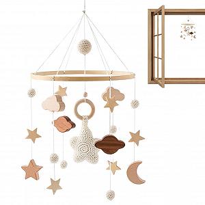 Мобиль Wind Chimes с фетровыми шариками для детской кроватки Декор кровати Колокольчик synthetic.ua - Фото 1