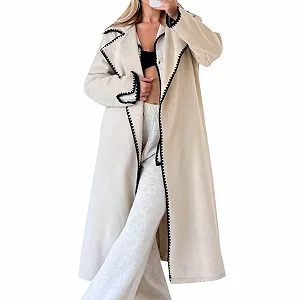 Тренч SRZYMJ Женский Тренч Уличная Мода Повседневный Однотонный Комфортный - Фото 1