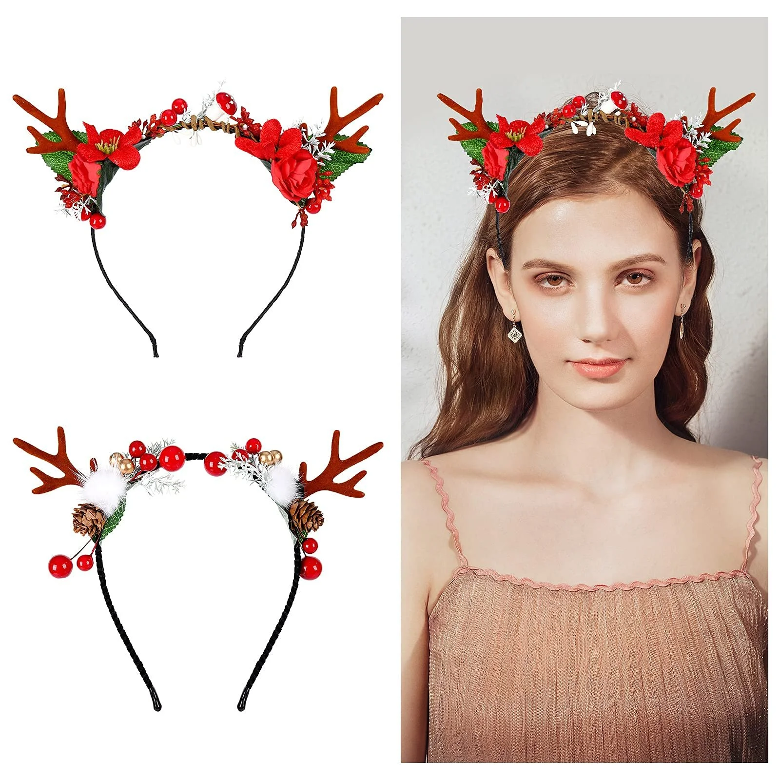 Обруч для волосся Різдвяна квітка, фото №2