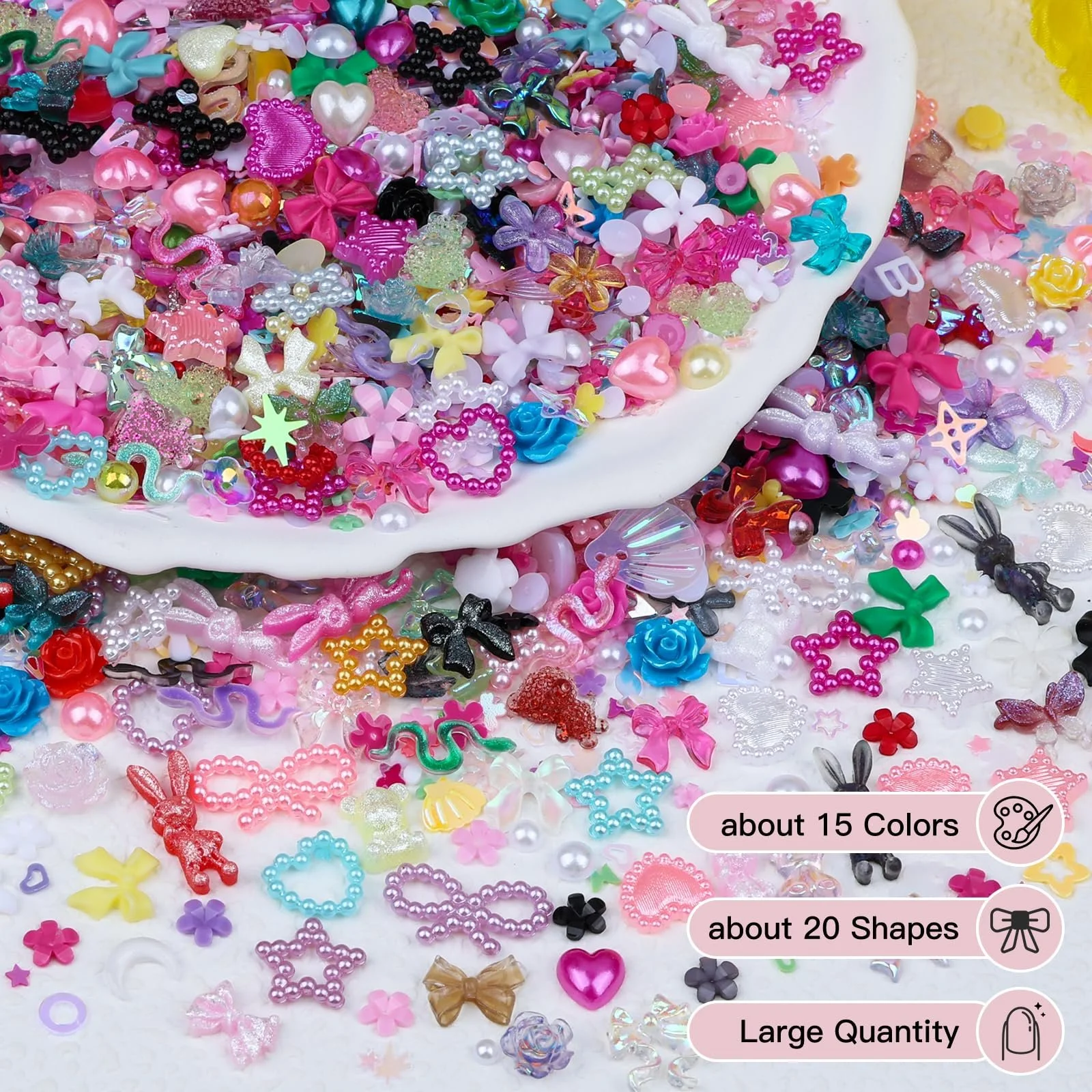 Набір 3D прикрас для нігтів Зайчик Бантик, фото №2