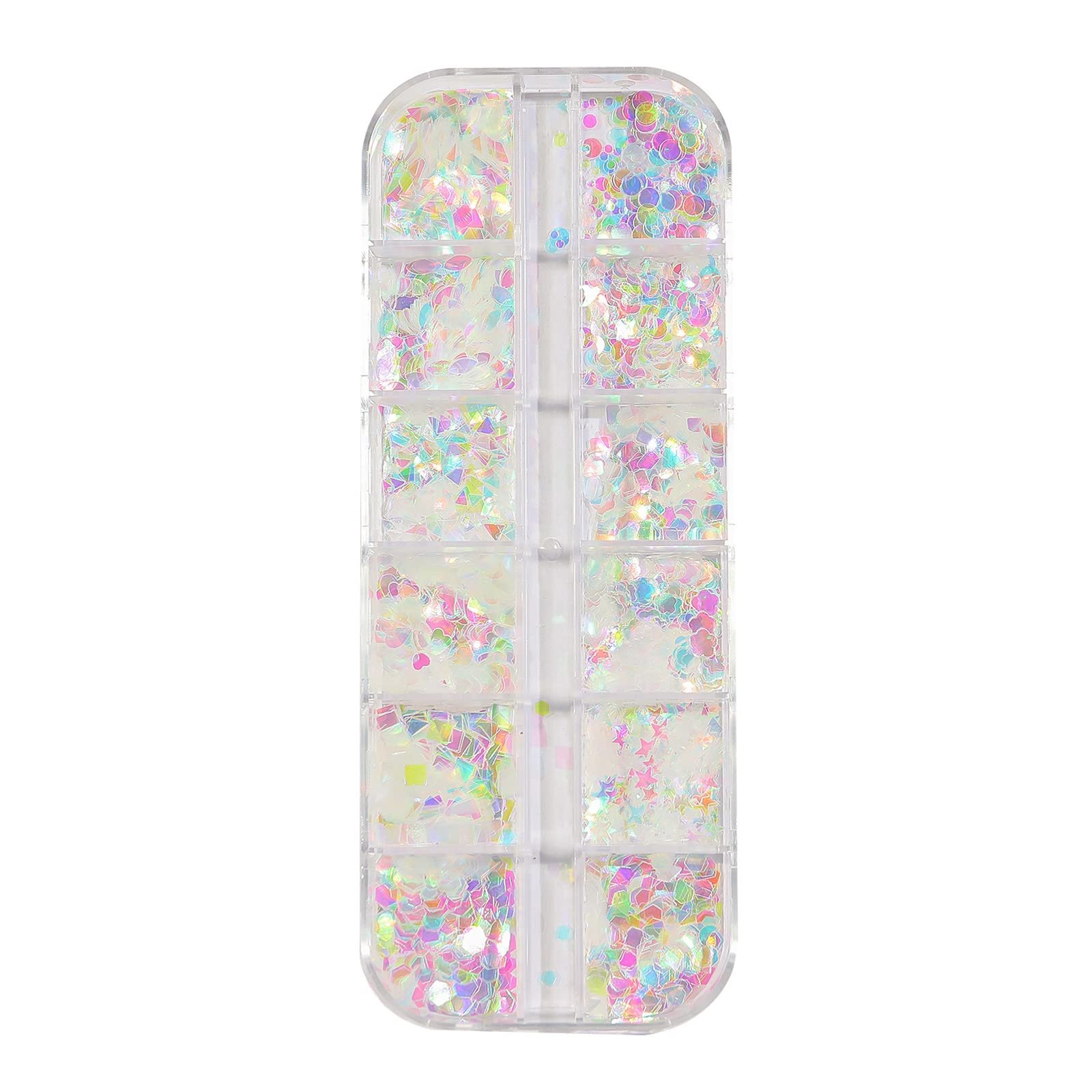 Блестки 12 сеток блестящие блестки хлопья блестки для украшения ногтей, фото №1