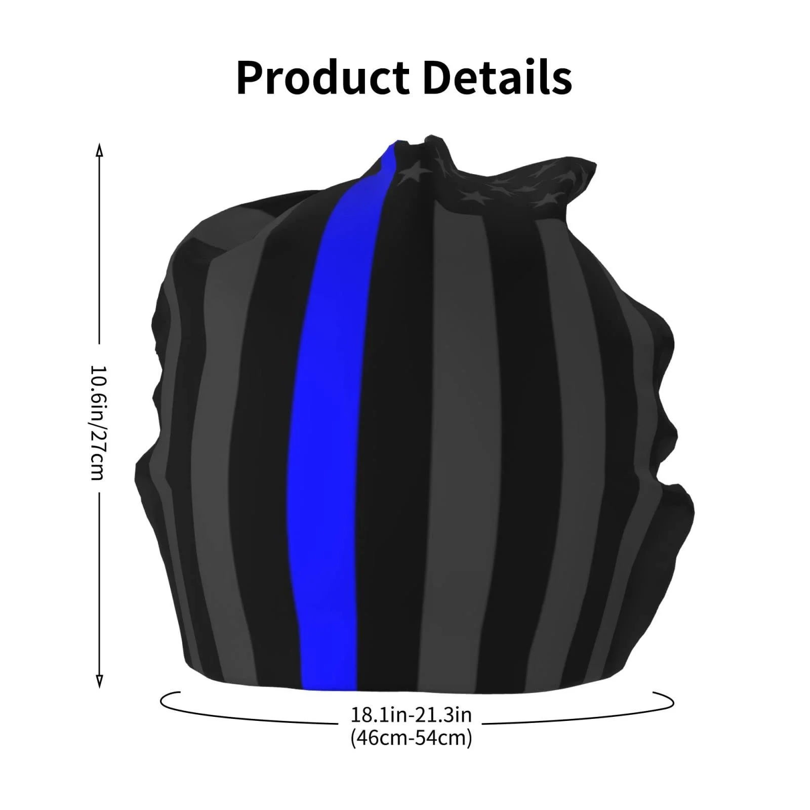 Шапка LOUJIN Група Thin Blue Line Slouchy Teens В'язана Шапка для Хлопчиків, One Size, фото №5