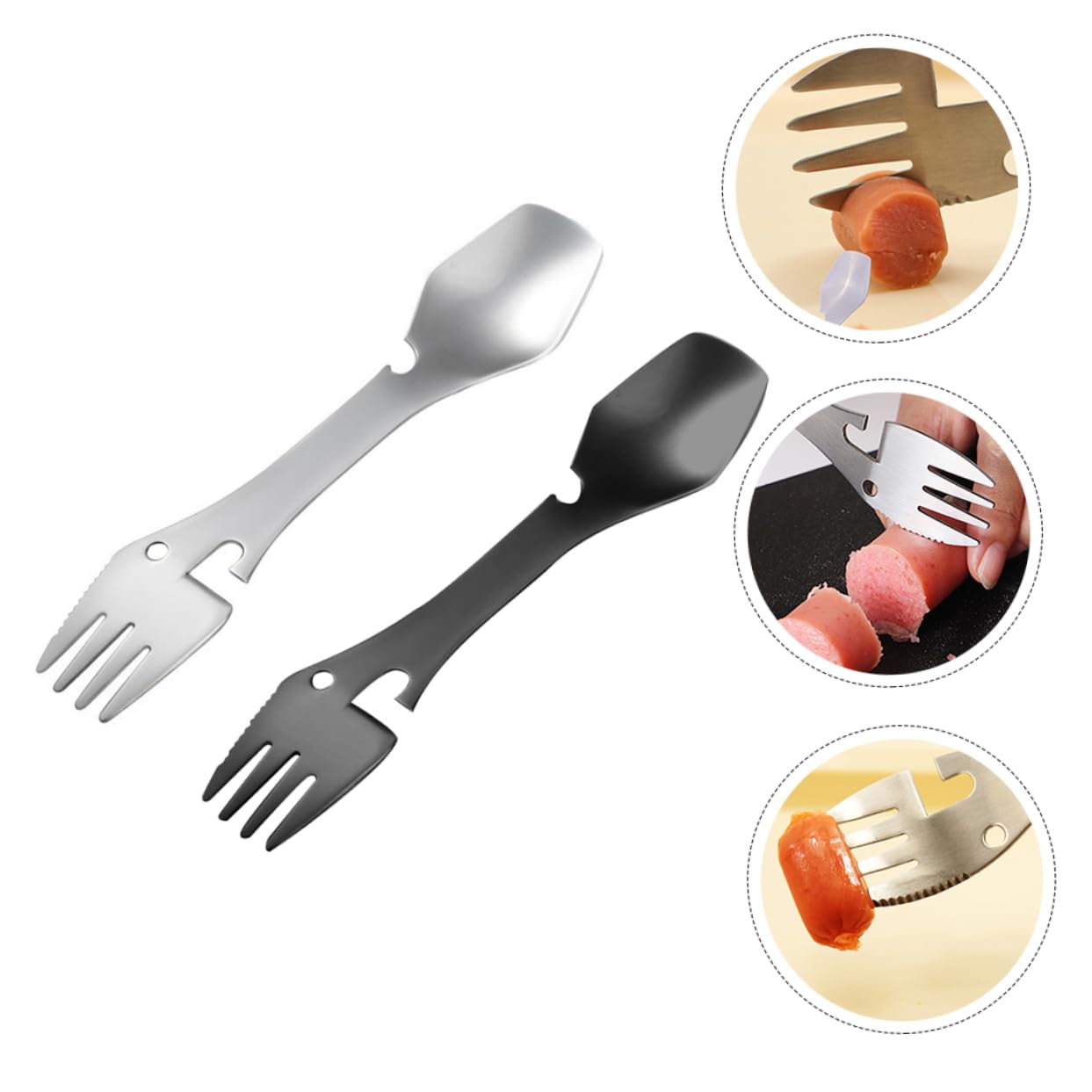 Ложки Abaodam Спорки для походів з нержавіючої сталі набор 6 шт., фото №7 Ложки Abaodam Спорки для походів з нержавіючої сталі набор 6 шт., фото №7