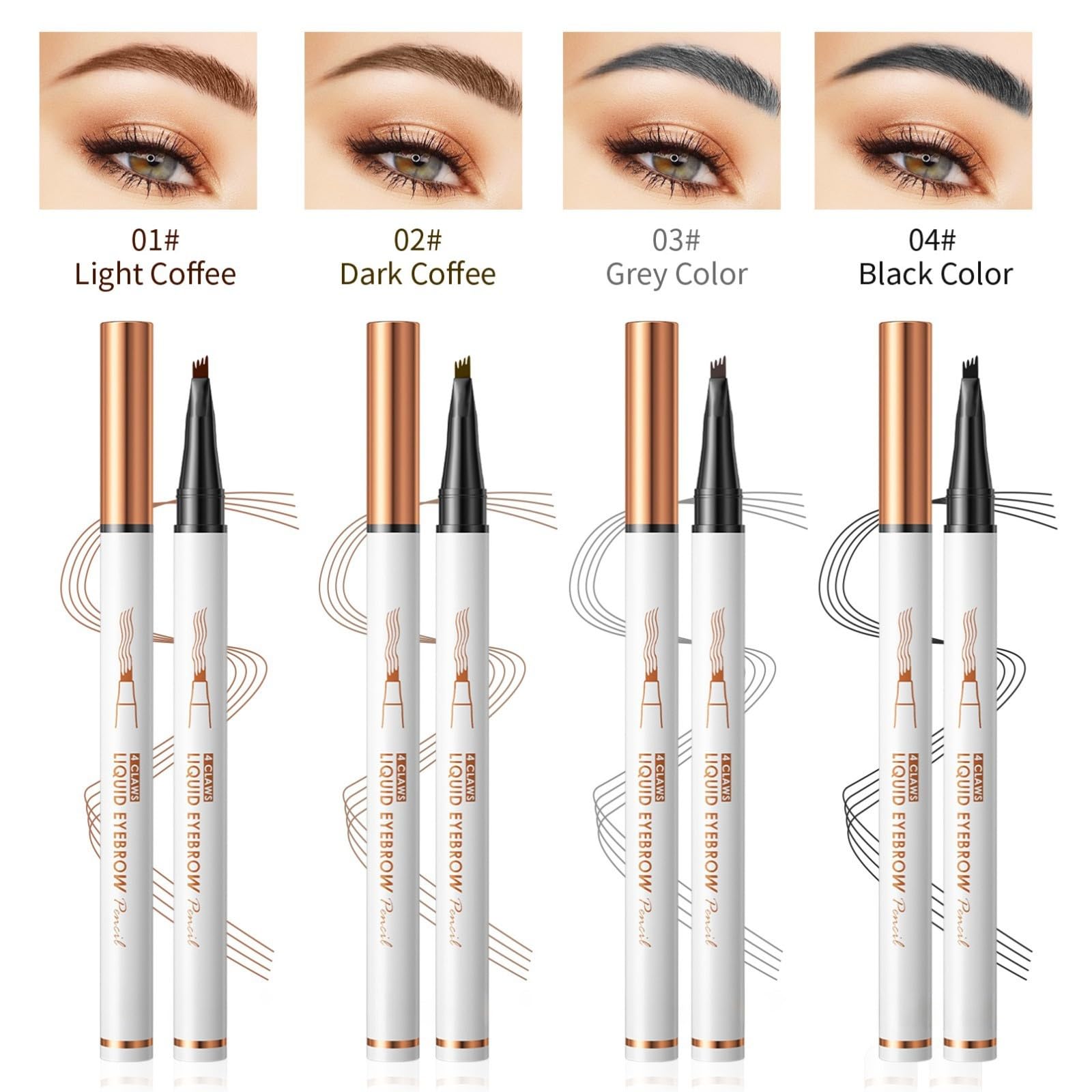 Олівець для брів Microblading 3D Водостійкий з 4-лінійним наконечником 01# Кава, фото №2