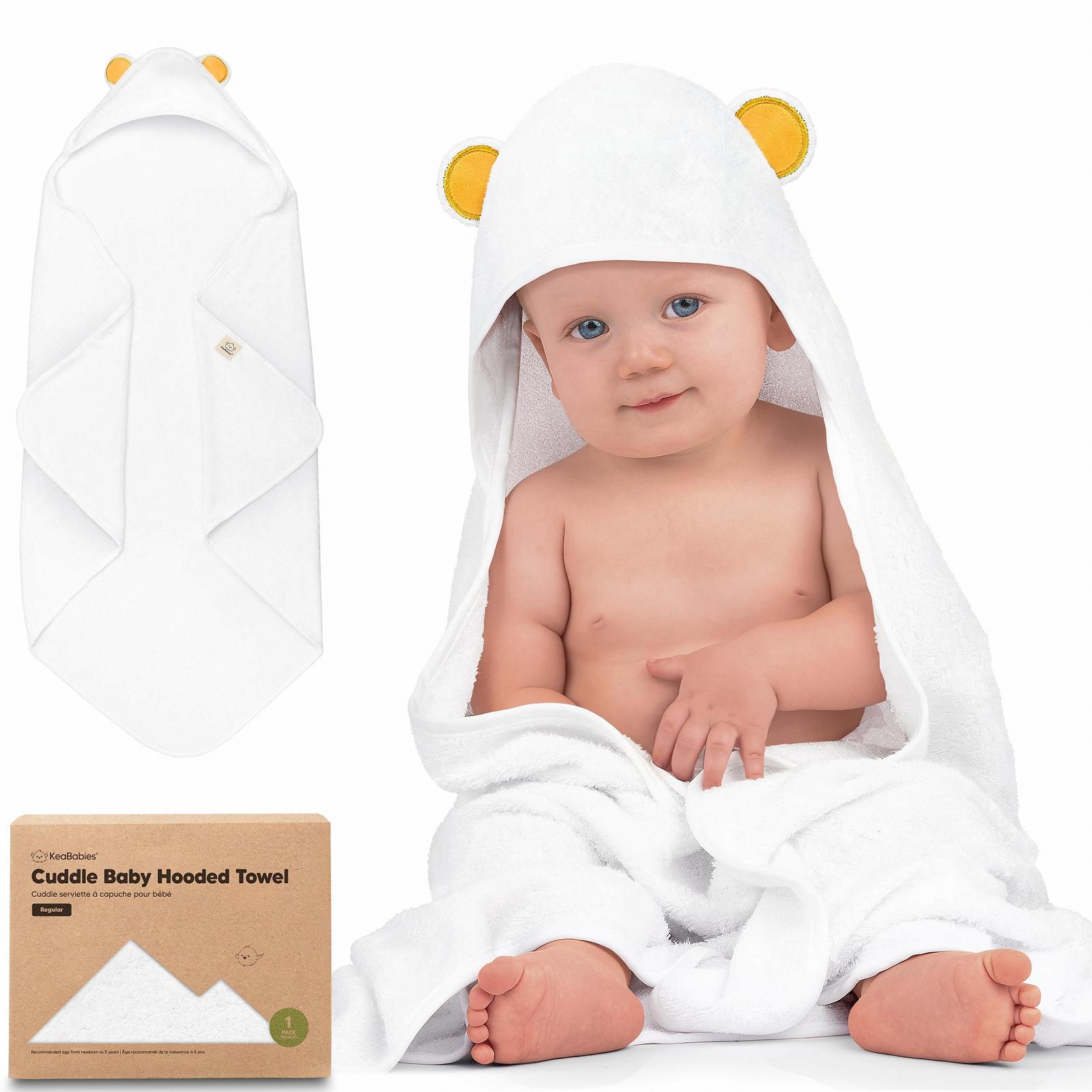 Полотенце с капюшоном KeaBabies для ребенка, мягкое и суперабсорбирующее (Медведь), фото №1