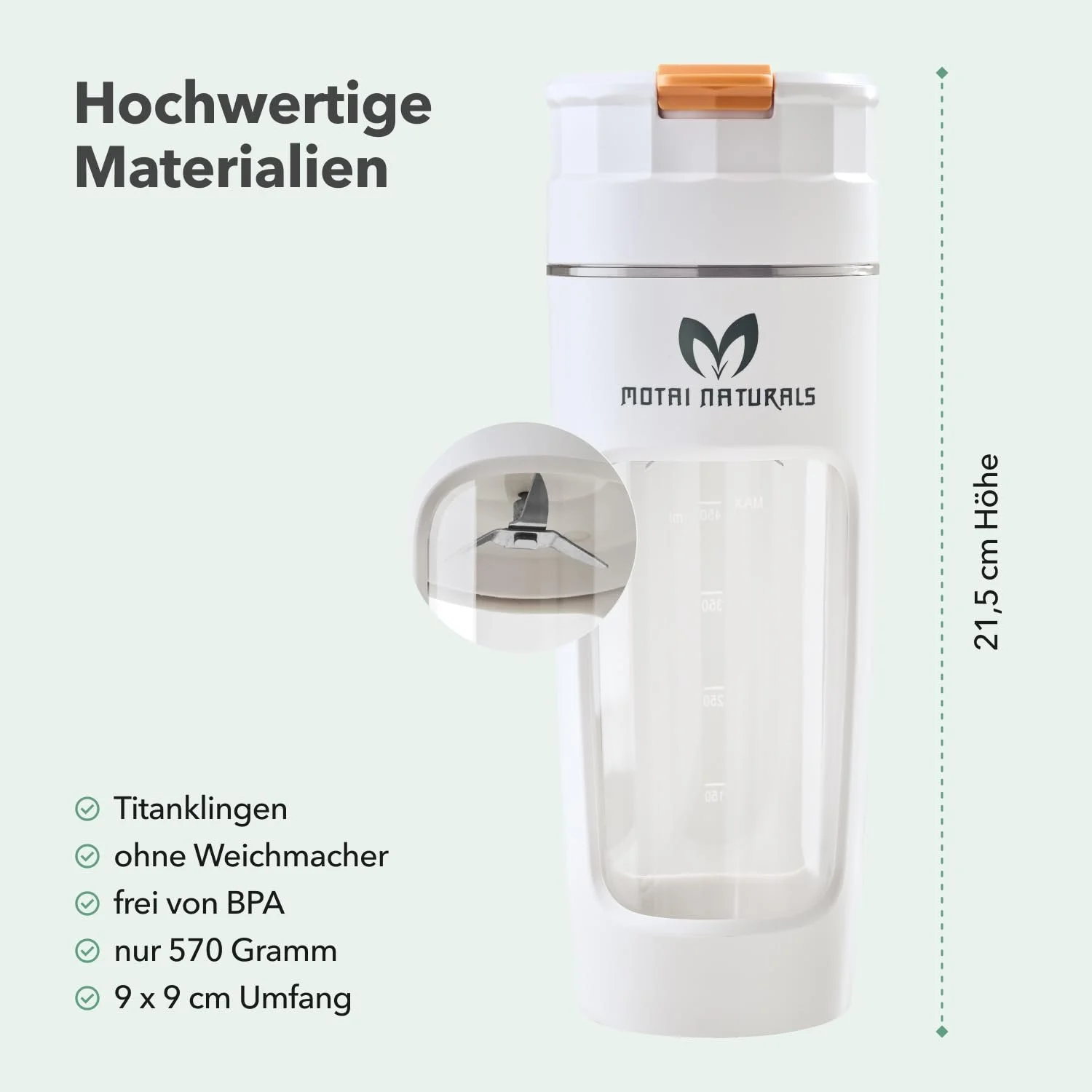 Портативний блендер Motai для напоїв і смузі 75 Ватт, фото №4