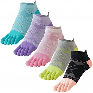 Женские носки с пальцами, спортивные носки, дышащие носки с пятью пальцами, хлопковые женские носки, 5 пар - Фото 1