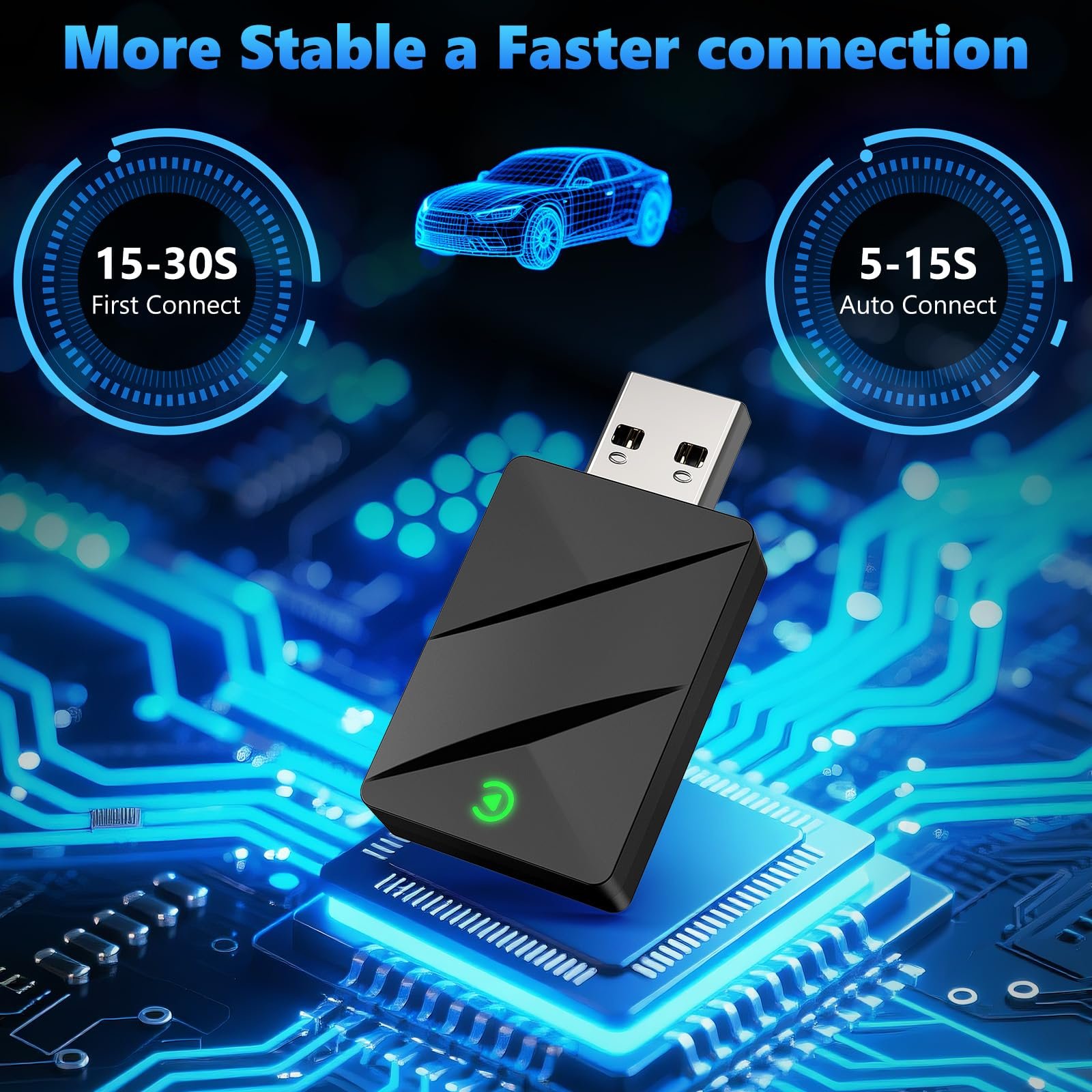 Адаптер Wireless CarPlay & Android Car 2-в-1 USB Dongle Беспроводной для автомобилей Подключи и играй Быстрое стабильное соединение Совместим с 2016 года выпуска, фото №3