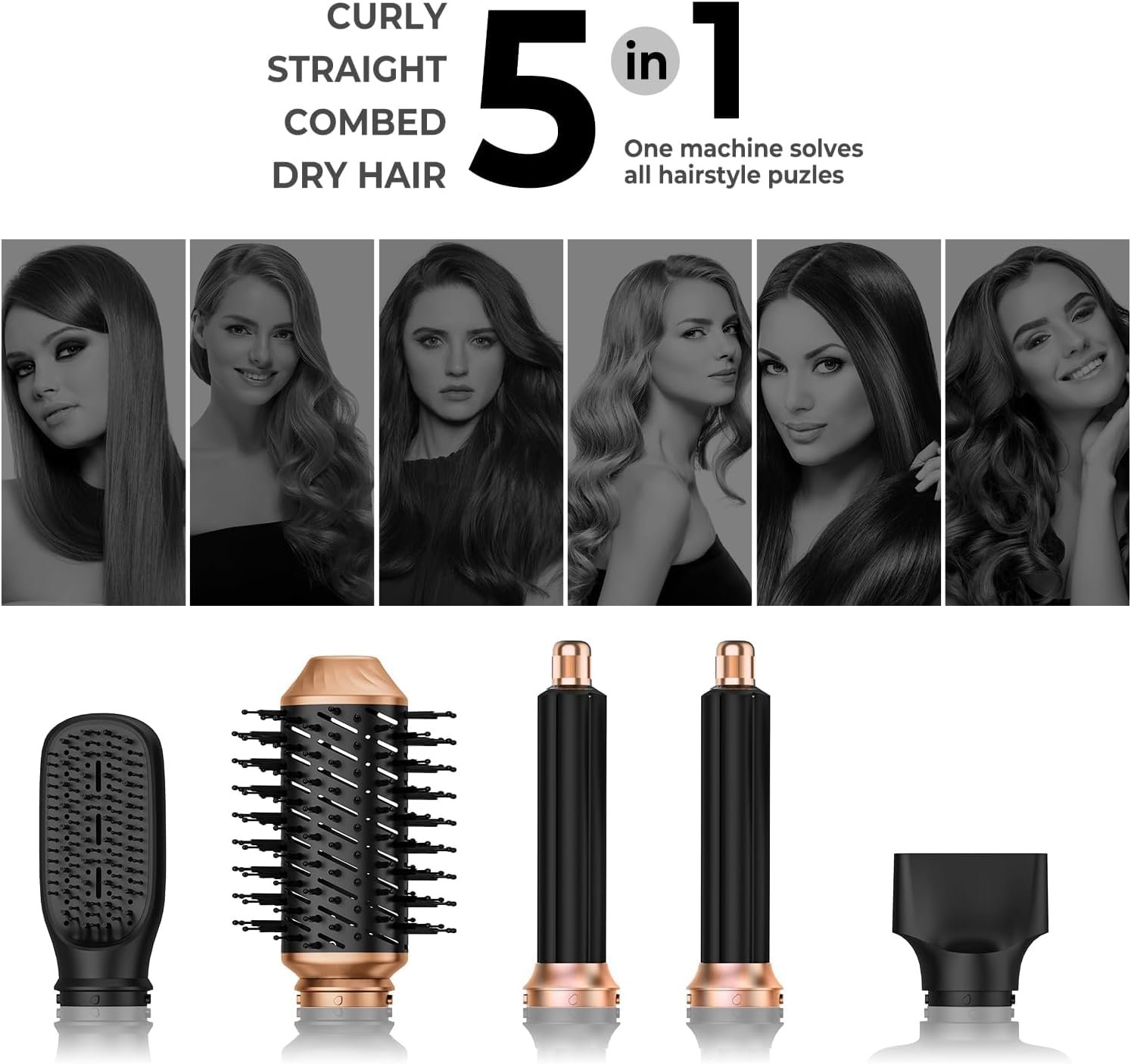 Фен-щітка 5-в-1 UKLISS Airstyler з автоматичною плойкою Black, фото №8 Фен-щітка 5-в-1 UKLISS Airstyler з автоматичною плойкою Black, фото №8