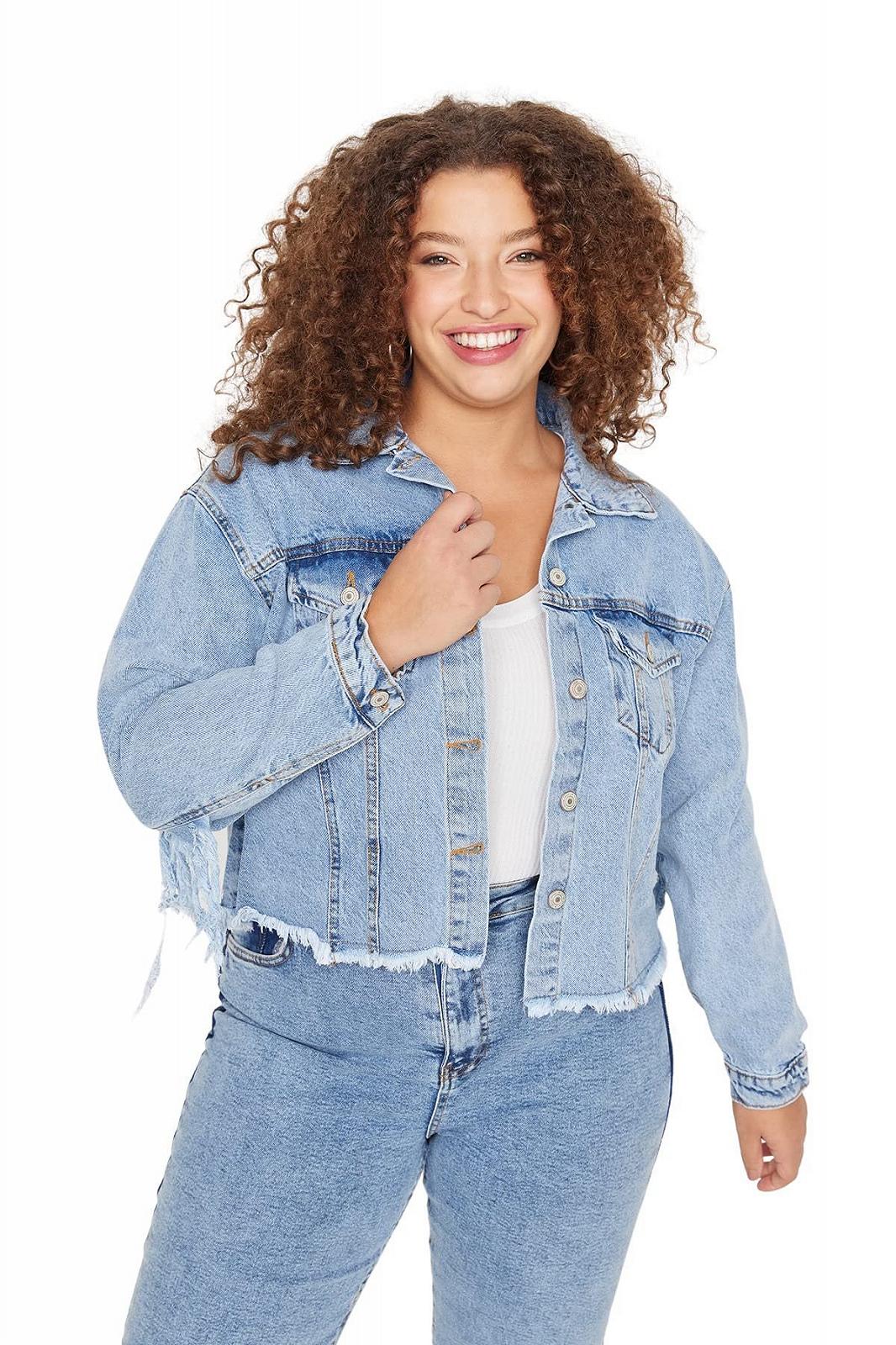 Джинсова куртка TRENDYOL Basic однотонна, фото №5 Джинсова куртка TRENDYOL Basic однотонна, фото №5