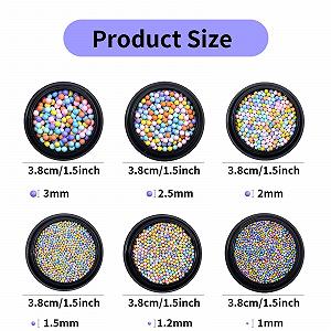 Икра для ногтей Разноцветная 6 коробок 1/1.2/1.5/2/2.5/3 мм Микс цветов Круглые стальные шарики для ногтей Аксессуары для ногтей Микро икра для ногтей Ювелирные изделия для DIY Маникюр Дизайн Декорации synthetic.ua - Фото 1