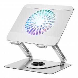 Подставка для ноутбука ICARE с магнитным RGB-охладителем, вращение на 3600, грузоподъемность 10 кг и тихая работа 18 дБ, держатель для ноутбуков и планшетов до 16 дюймов - Фото 1