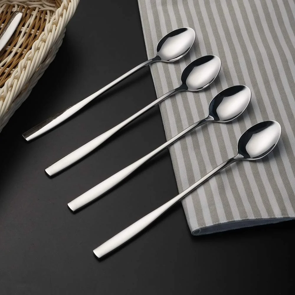 Ложка коктейльная Latte, длинная десертная ложка, длинная ложка для латте макиато, нержавеющая сталь, набор 6 шт, фото №5