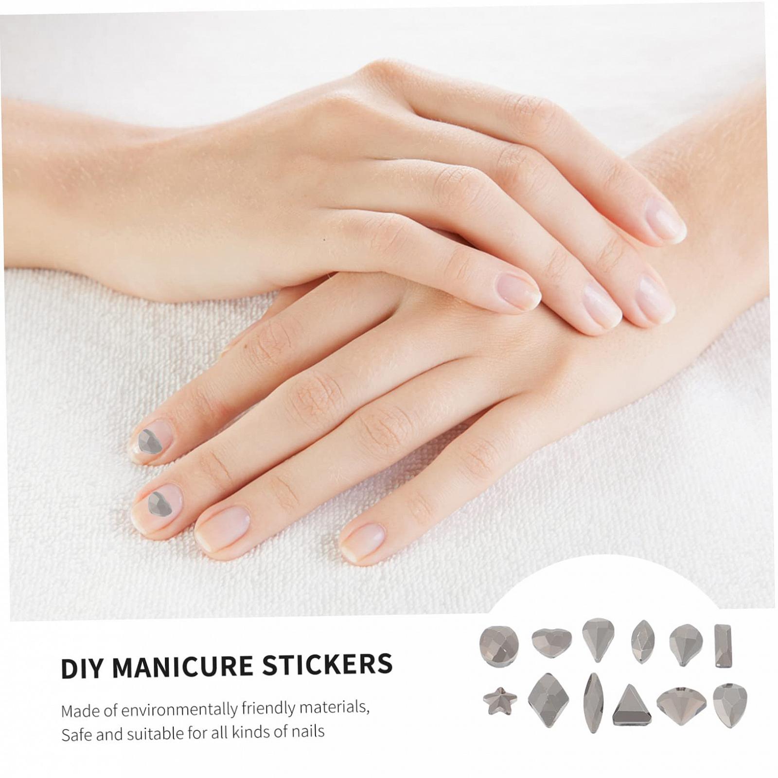 Стрази для нігтів Healeved, чорний дизайн, фото №3