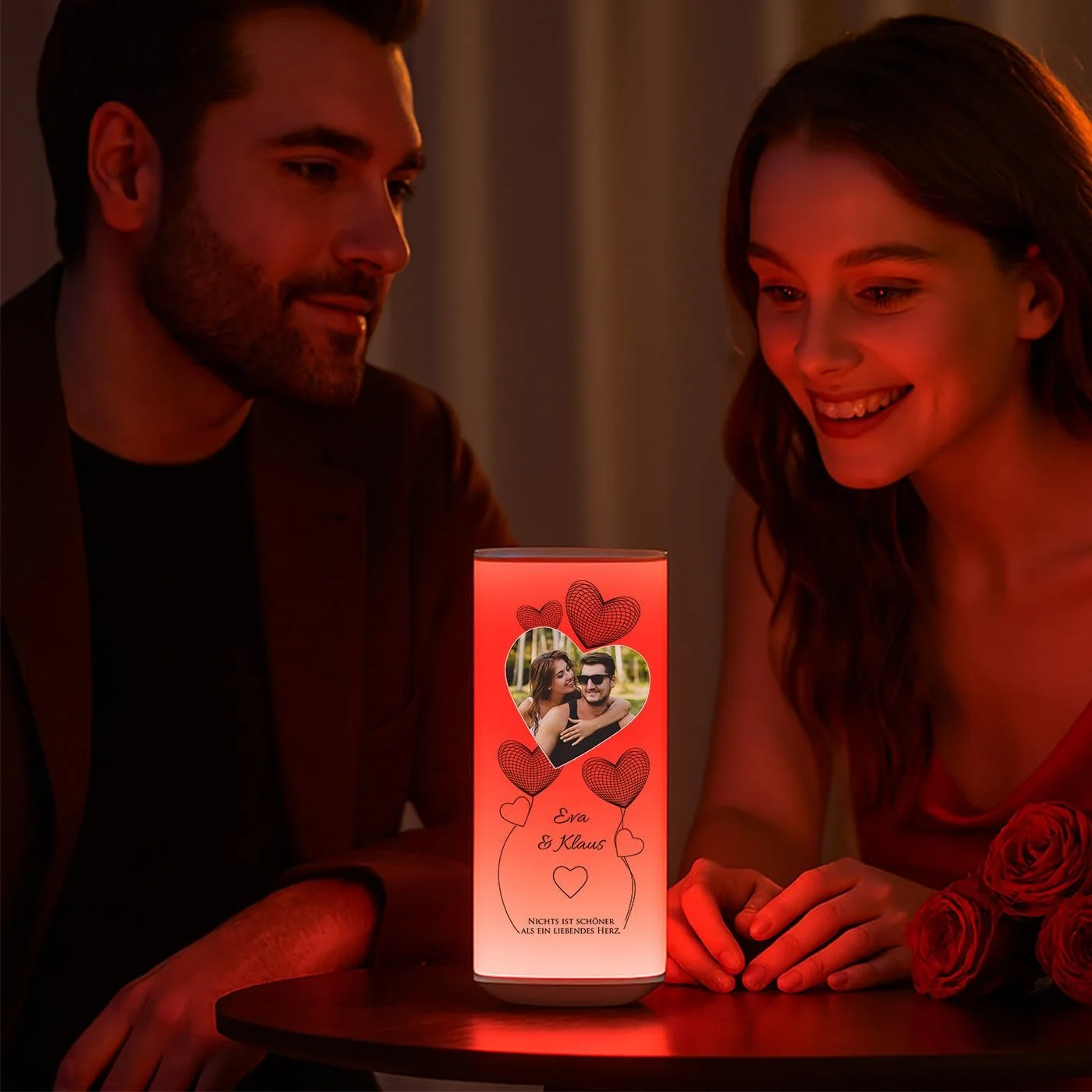 Настільна лампа Maverton сенсорна з пультом дистанційного керування нічник з принтом LED бездротова, фото №2