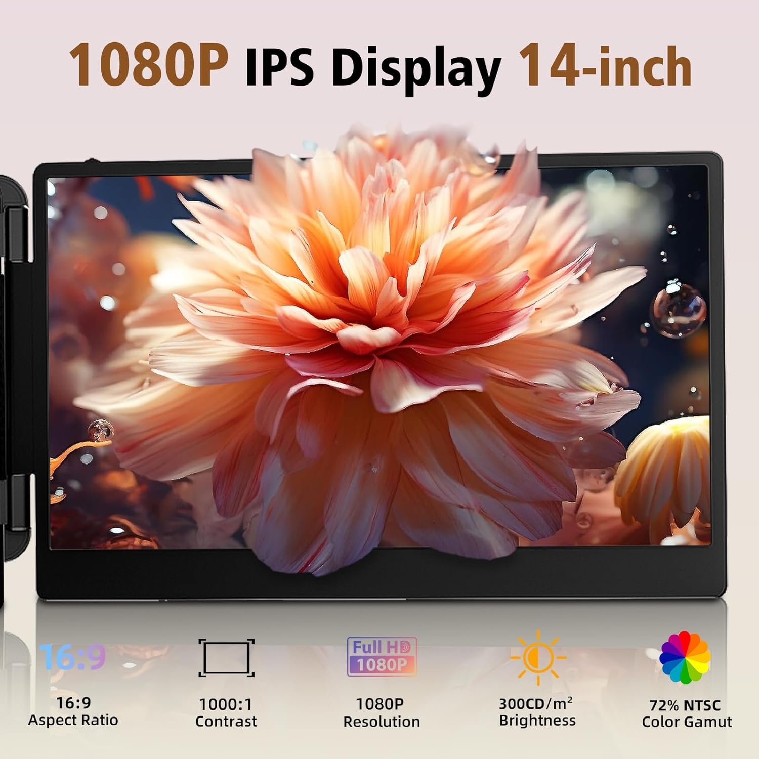 Монітор портативний 14" Newwin S1 Full HD IPS 60 Гц, фото №2