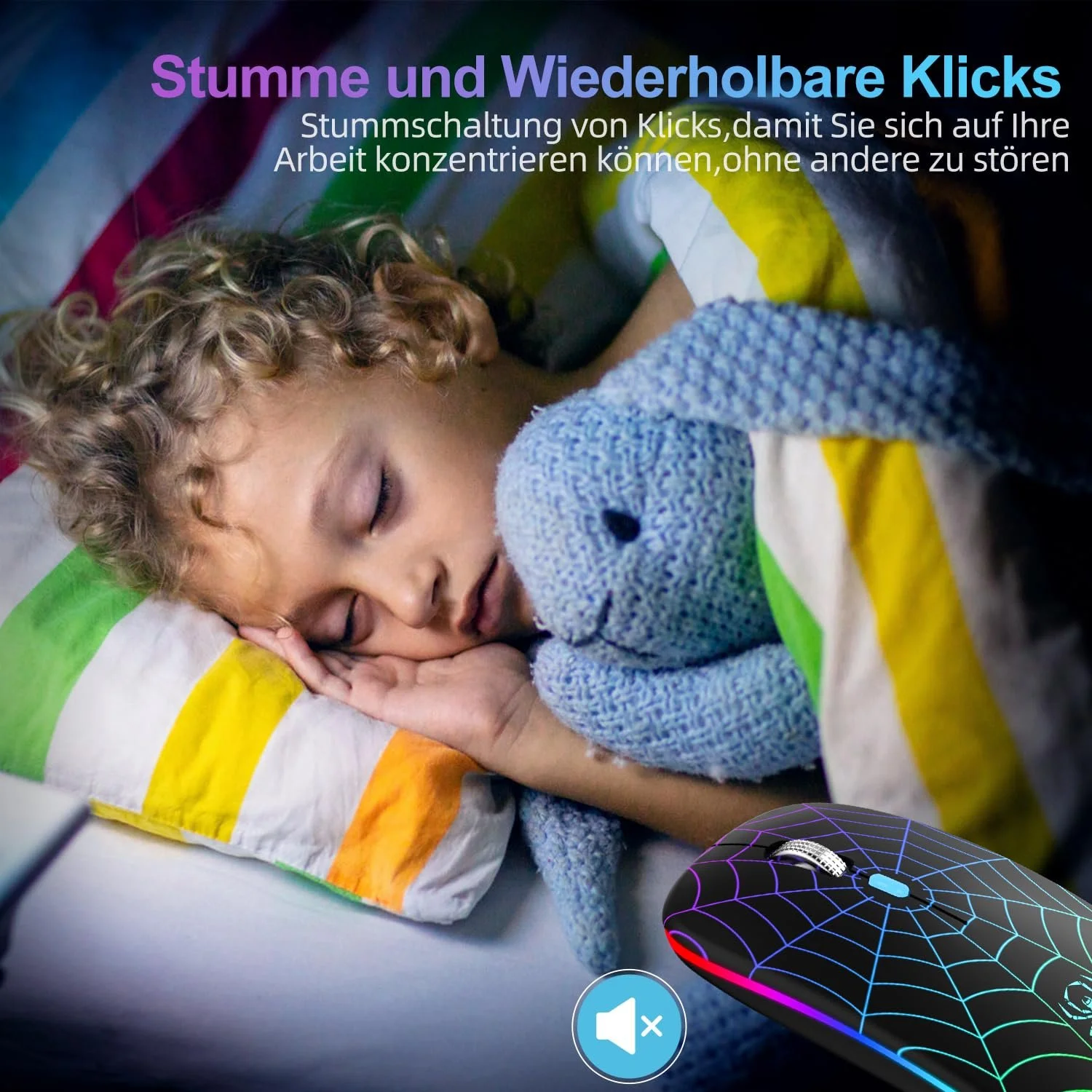 Миша Бездротова SZO Перезаряджувана Ергономічна 7 кольорів RGB з USB та Type-C Конвертером Регульована точність (800/1200/1800), фото №5 Миша Бездротова SZO Перезаряджувана Ергономічна 7 кольорів RGB з USB та Type-C Конвертером Регульована точність (800/1200/1800), фото №5