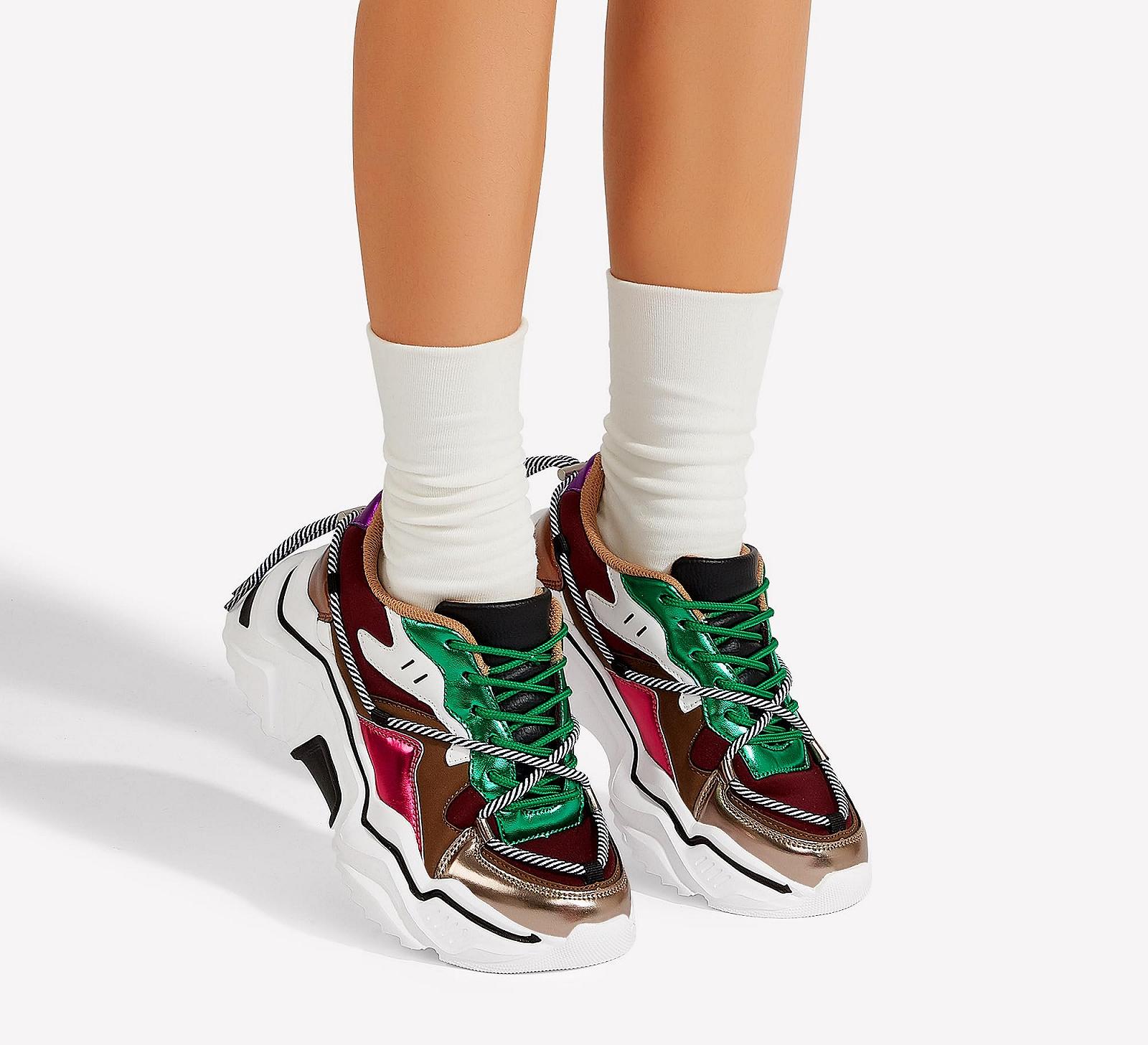 Жіночі Кросівки на платформі LUCKY STEP Різнокольорові Ретро Масивні Dad Shoes Модні Кольорові Блочні Кросівки для Повсякденного Використання та Ходьби, фото №9