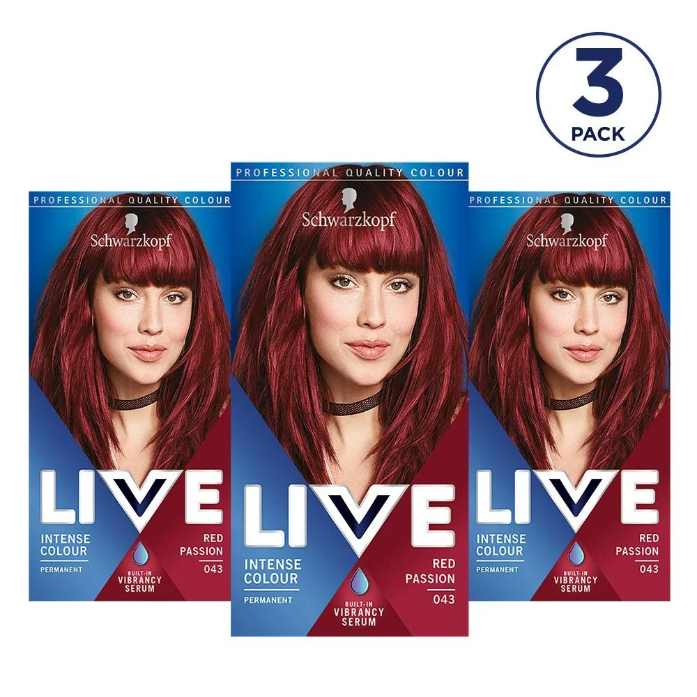 Краска для волос Schwarzkopf LIVE Intense Colour Permanent 043 Red Passion - 3 шт, фото №2 Краска для волос Schwarzkopf LIVE Intense Colour Permanent 043 Red Passion - 3 шт, фото №2